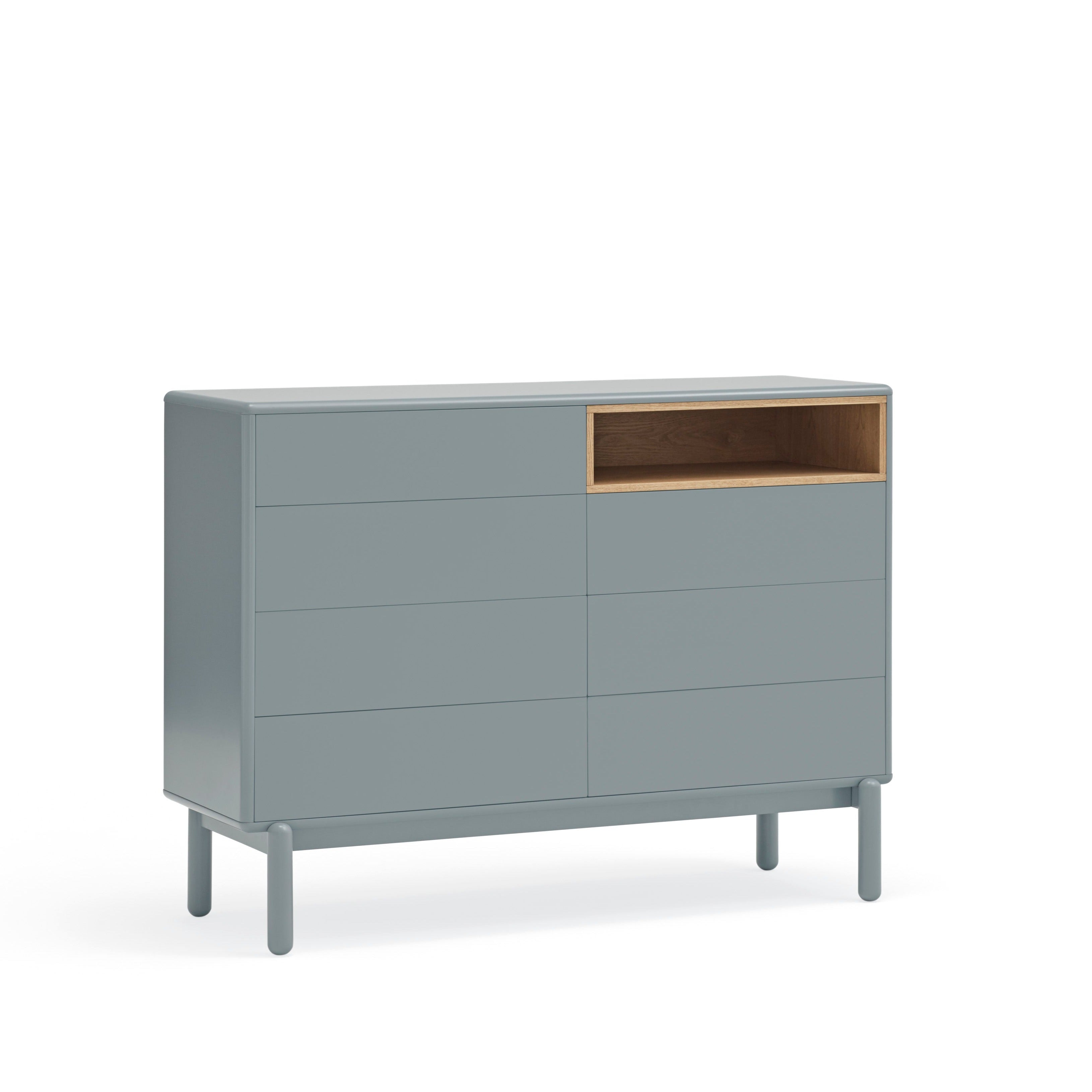 Commode 7 tiroirs 120x40 cm Corvo de Teulat gris perle