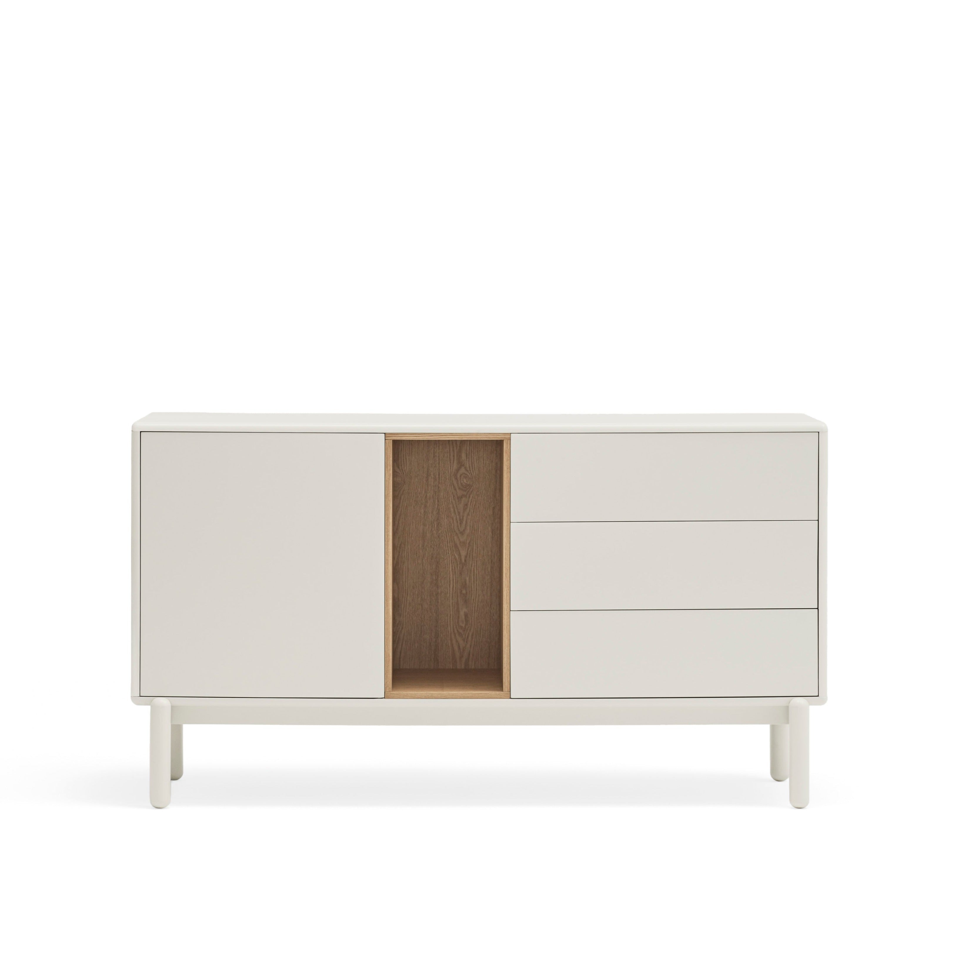 Buffet 3 tiroirs 1 porte 140x40 cm Corvo de Teulat crème