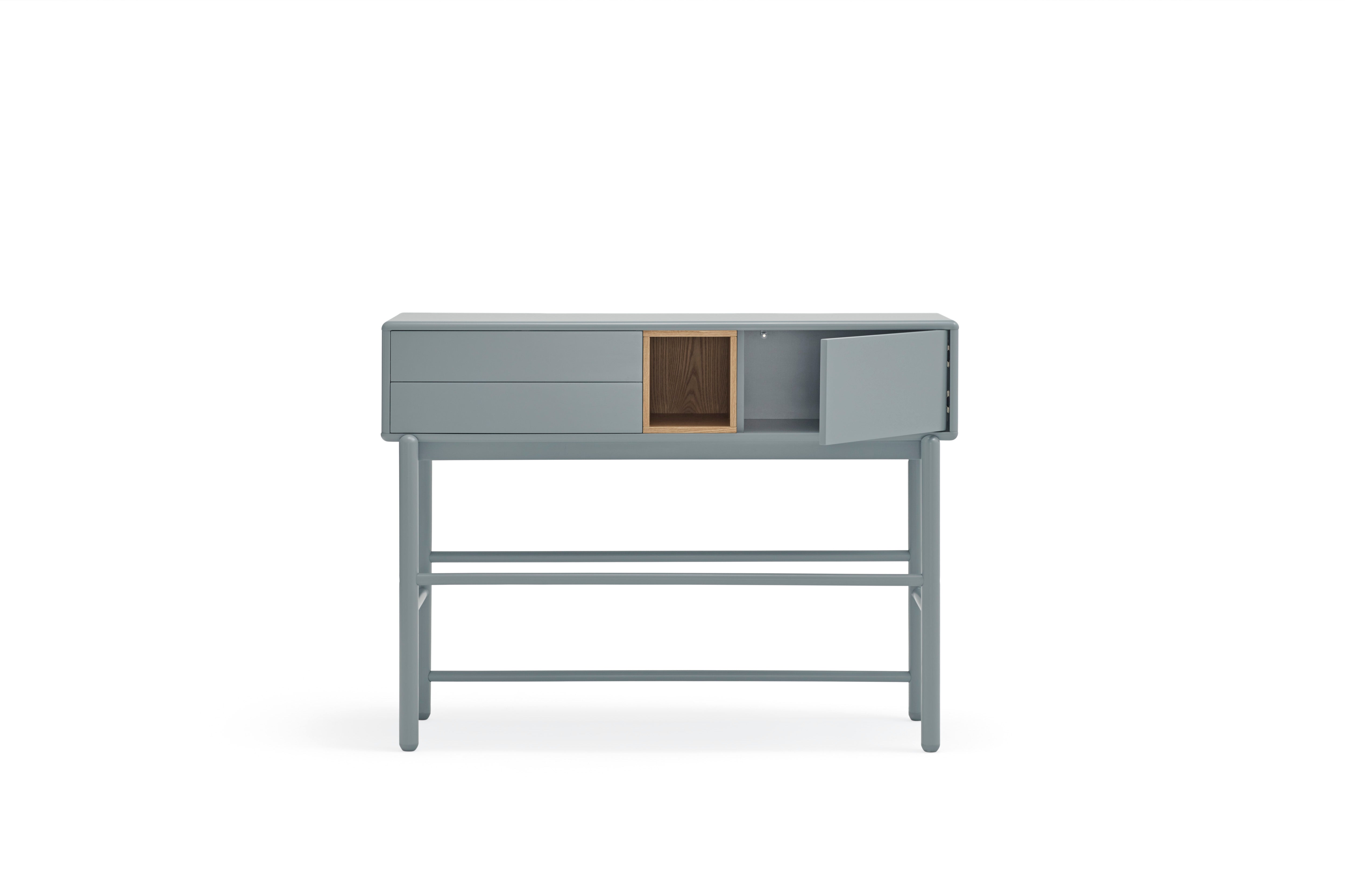 Console 2 tiroirs 120x35 cm Corvo de Teulat gris perle