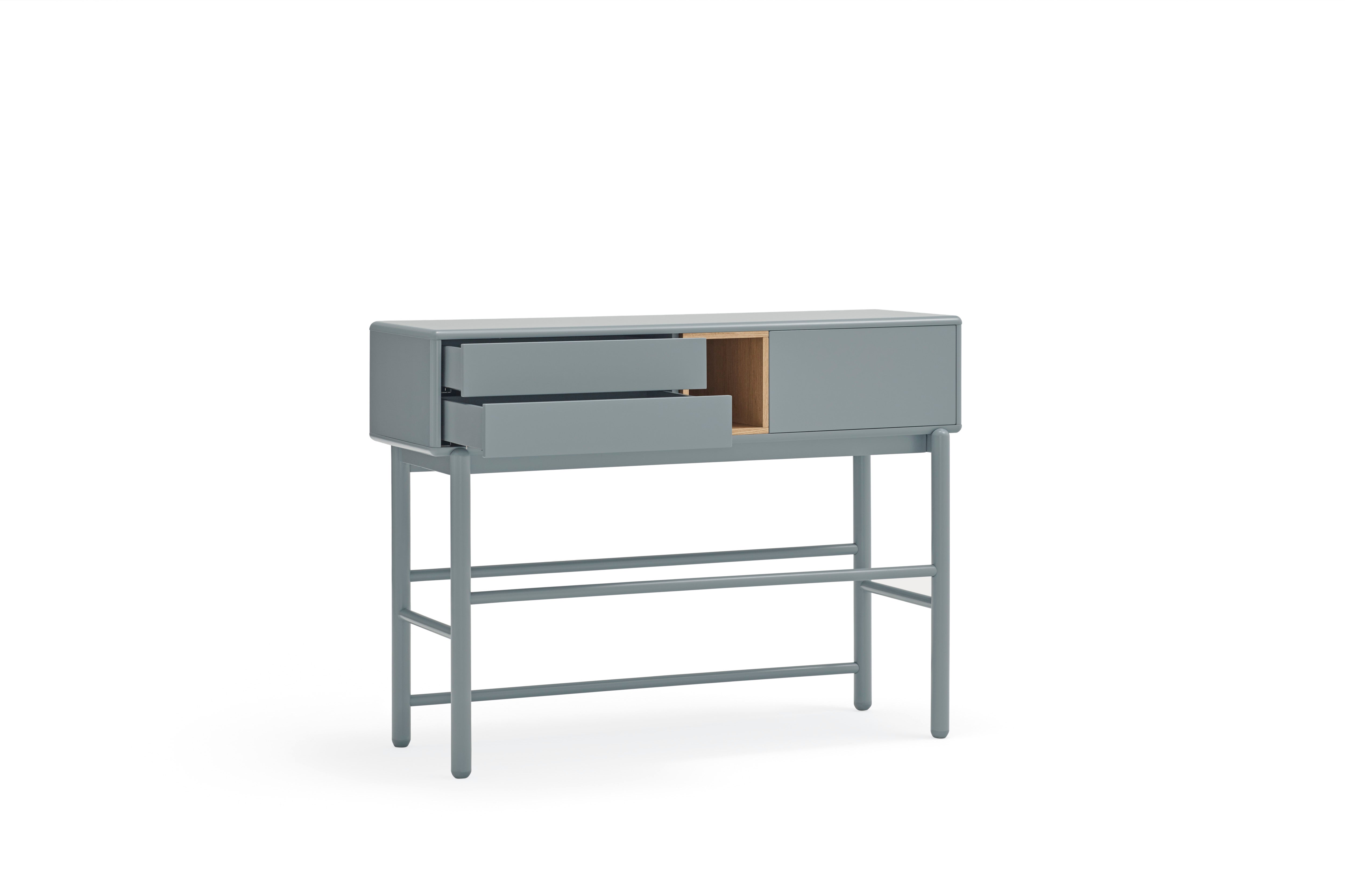 Console 2 tiroirs 120x35 cm Corvo de Teulat gris perle