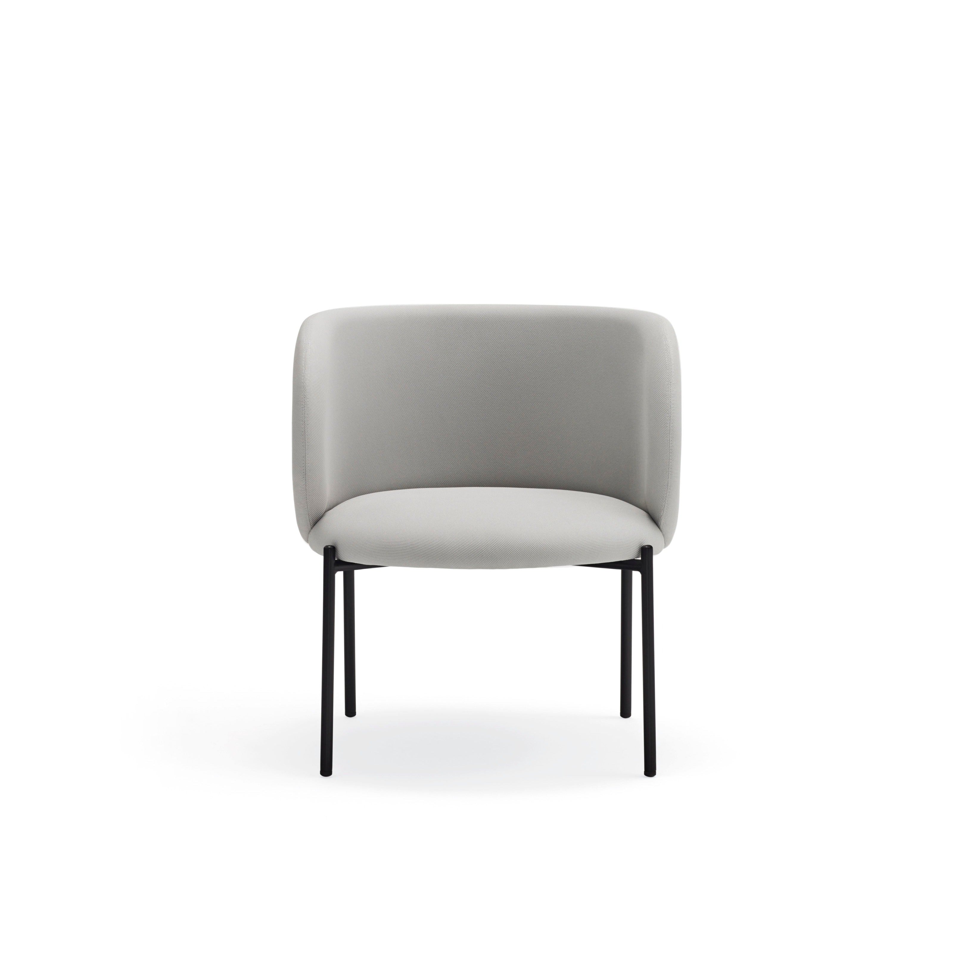 Fauteuil 66x74 h49 en tissu gris avec structure en métal