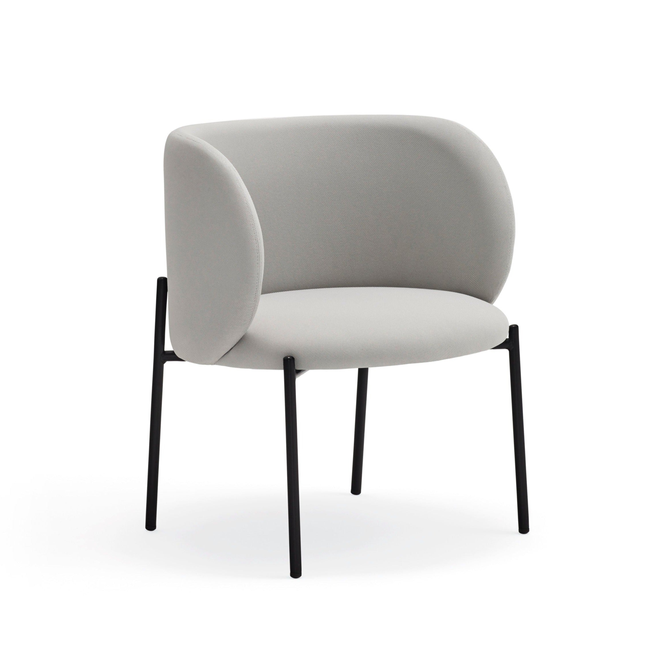 Fauteuil 66x74 h49 en tissu gris avec structure en métal