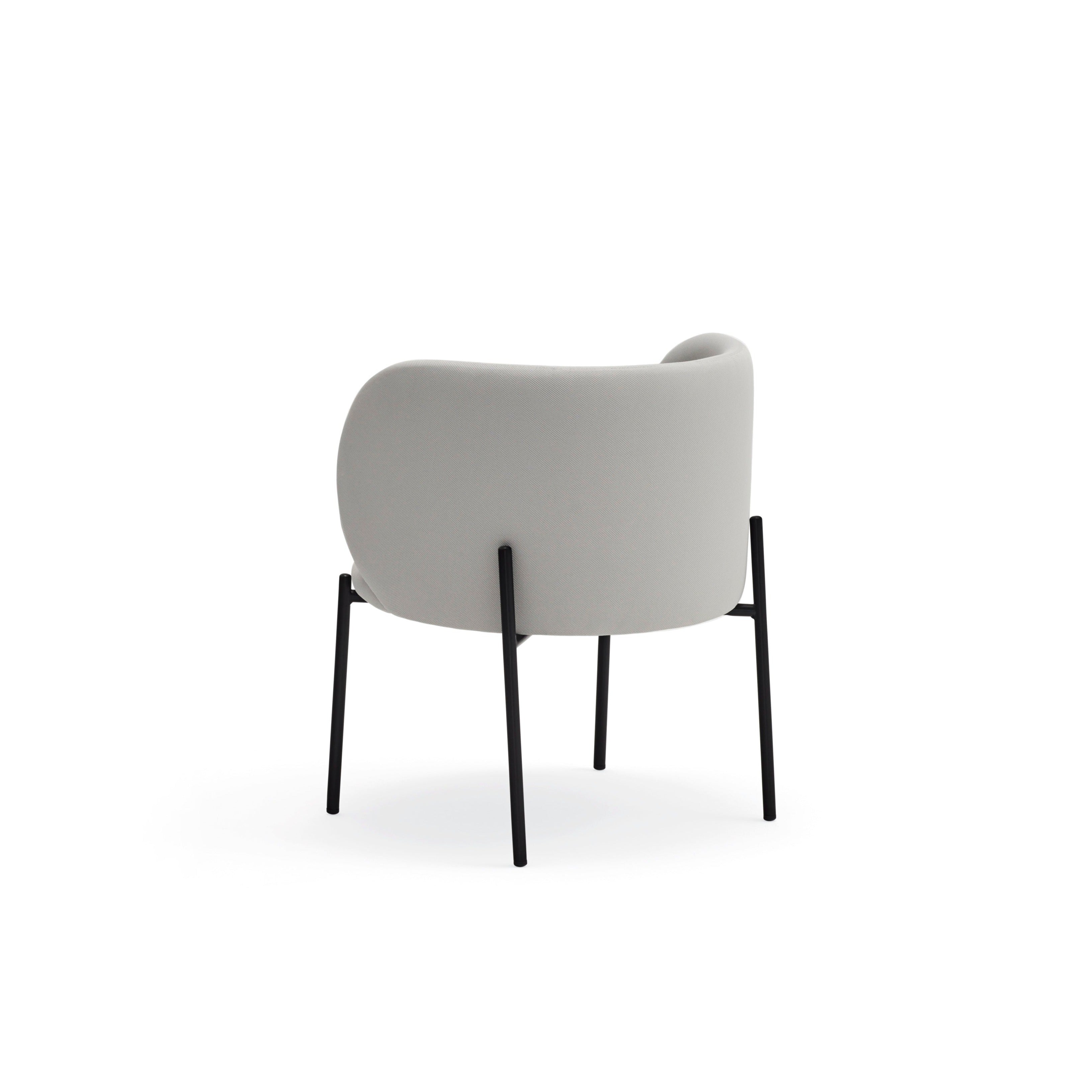 Fauteuil 66x74 h49 en tissu gris avec structure en métal