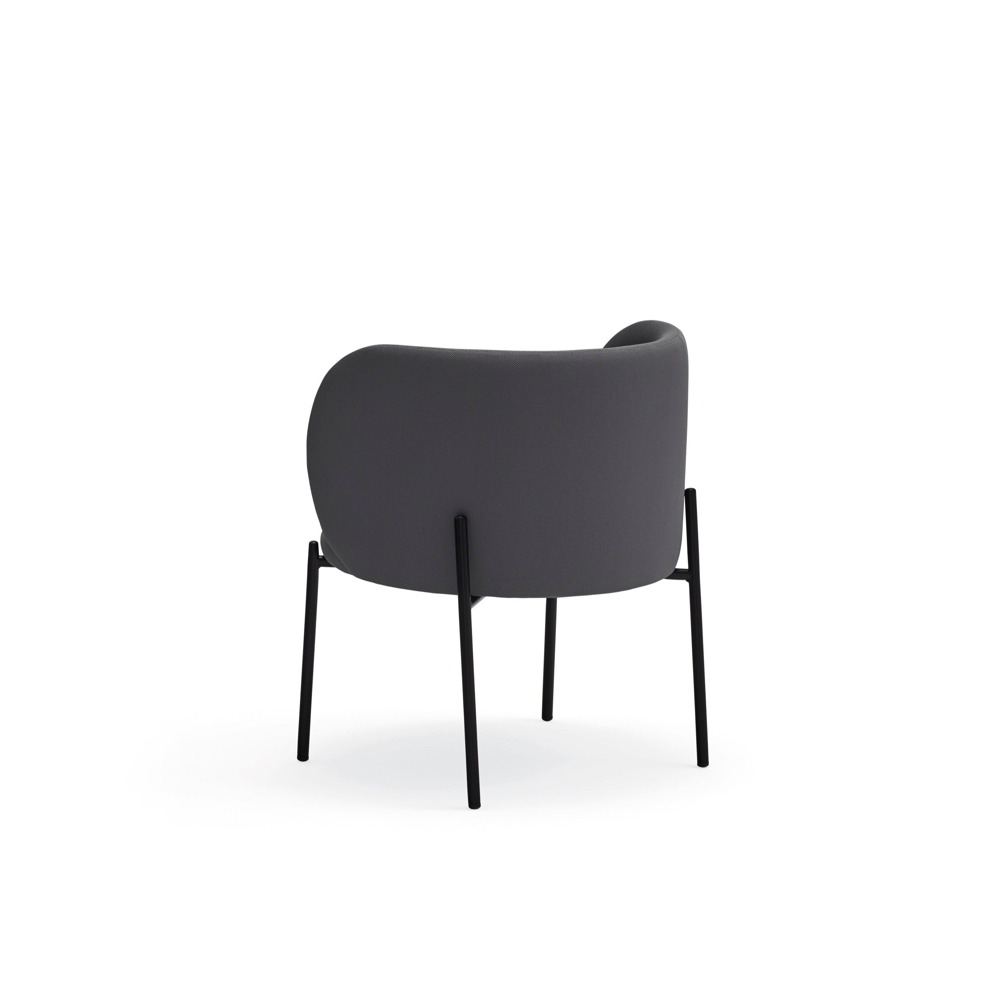 Fauteuil 66x74 h49 cm Mogi en tissu gris foncé avec structure en métal