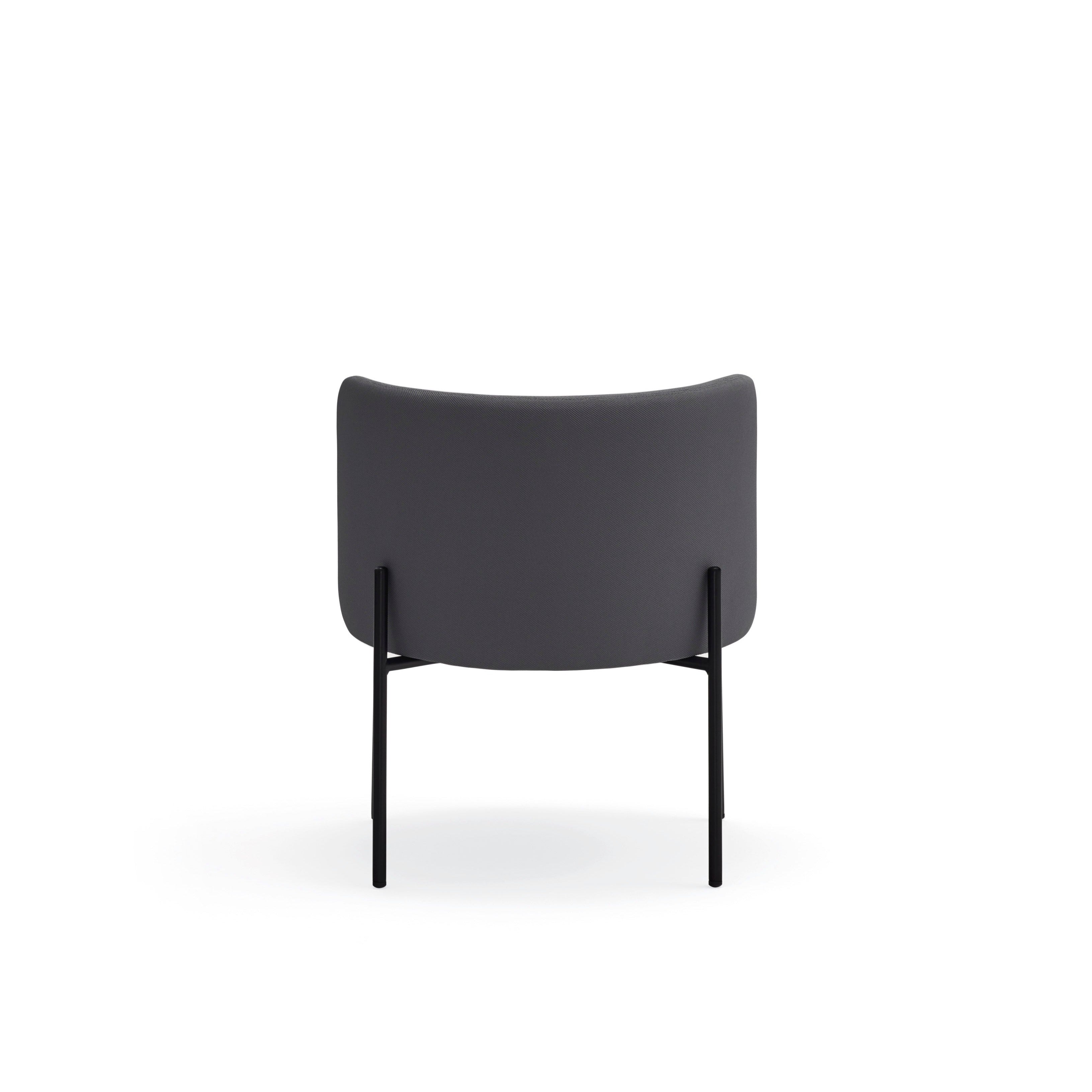 Fauteuil 66x74 h49 cm Mogi en tissu gris foncé avec structure en métal