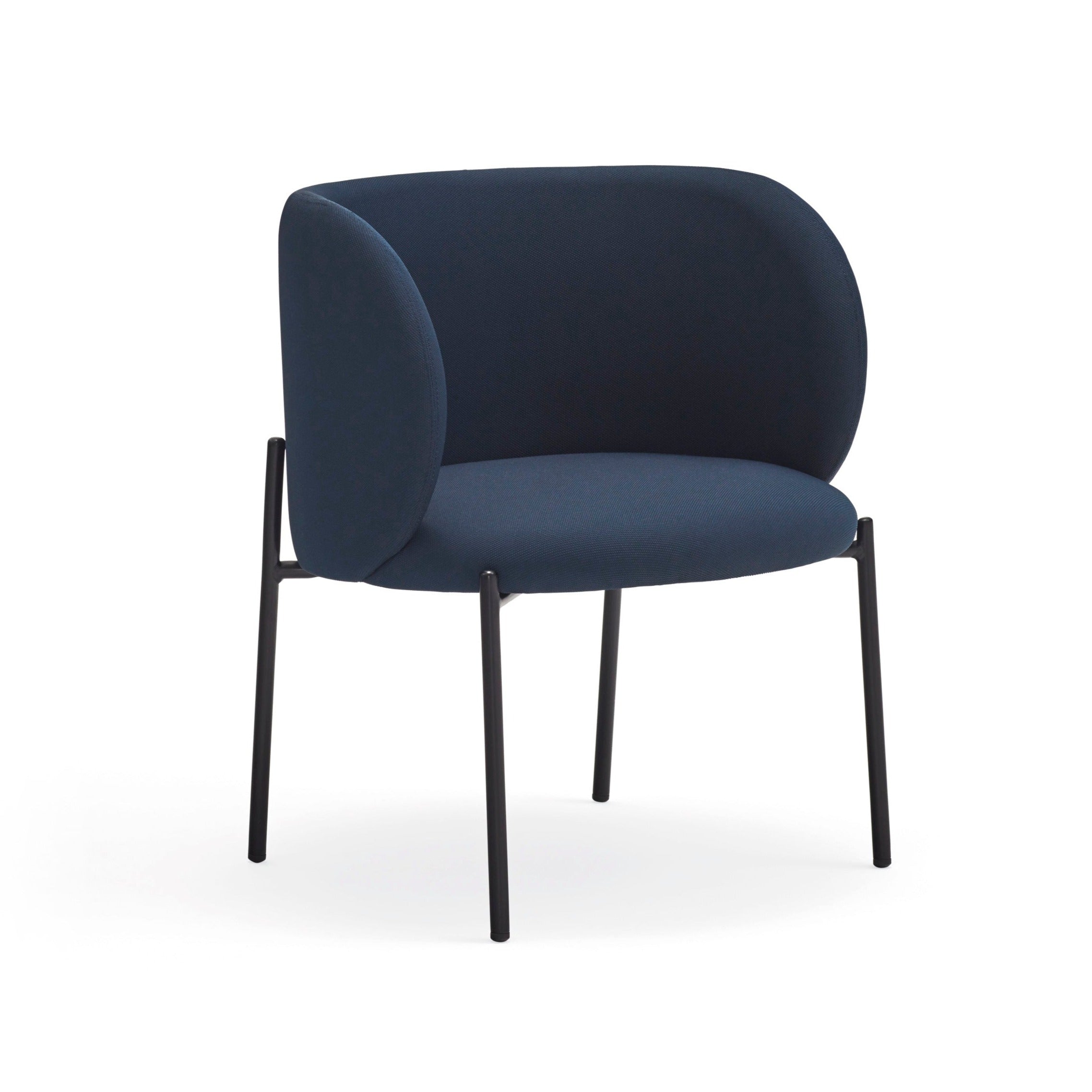 Fauteuil 66x74 h49 en tissu bleu avec structure en métal