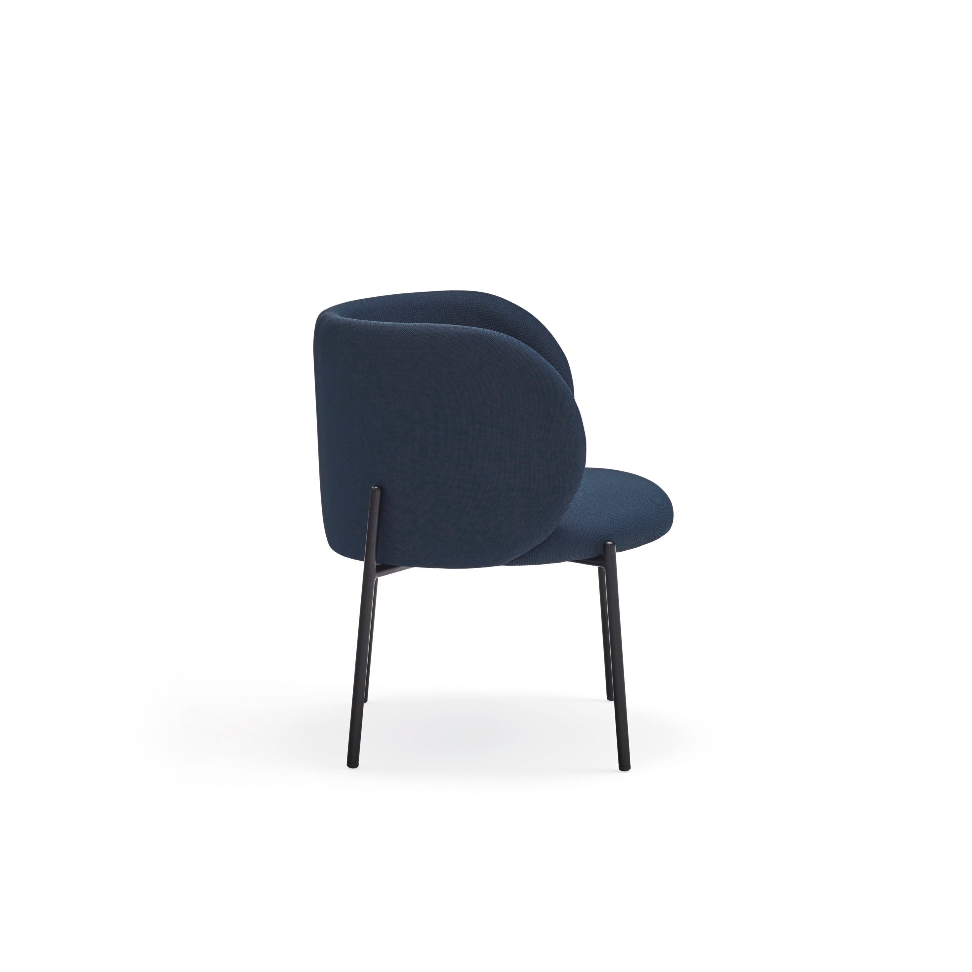 Fauteuil 66x74 h49 en tissu bleu avec structure en métal