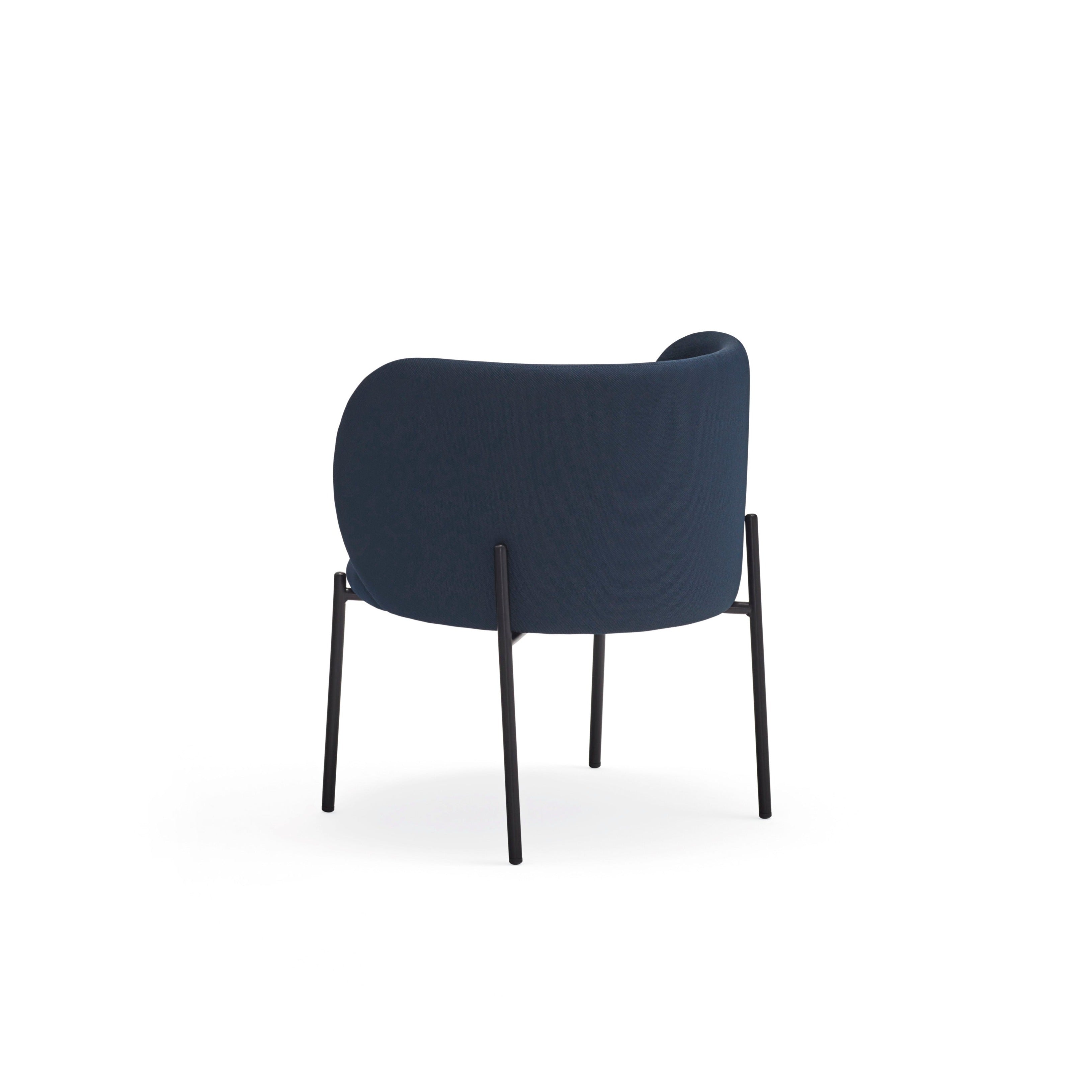 Fauteuil 66x74 h49 en tissu bleu avec structure en métal