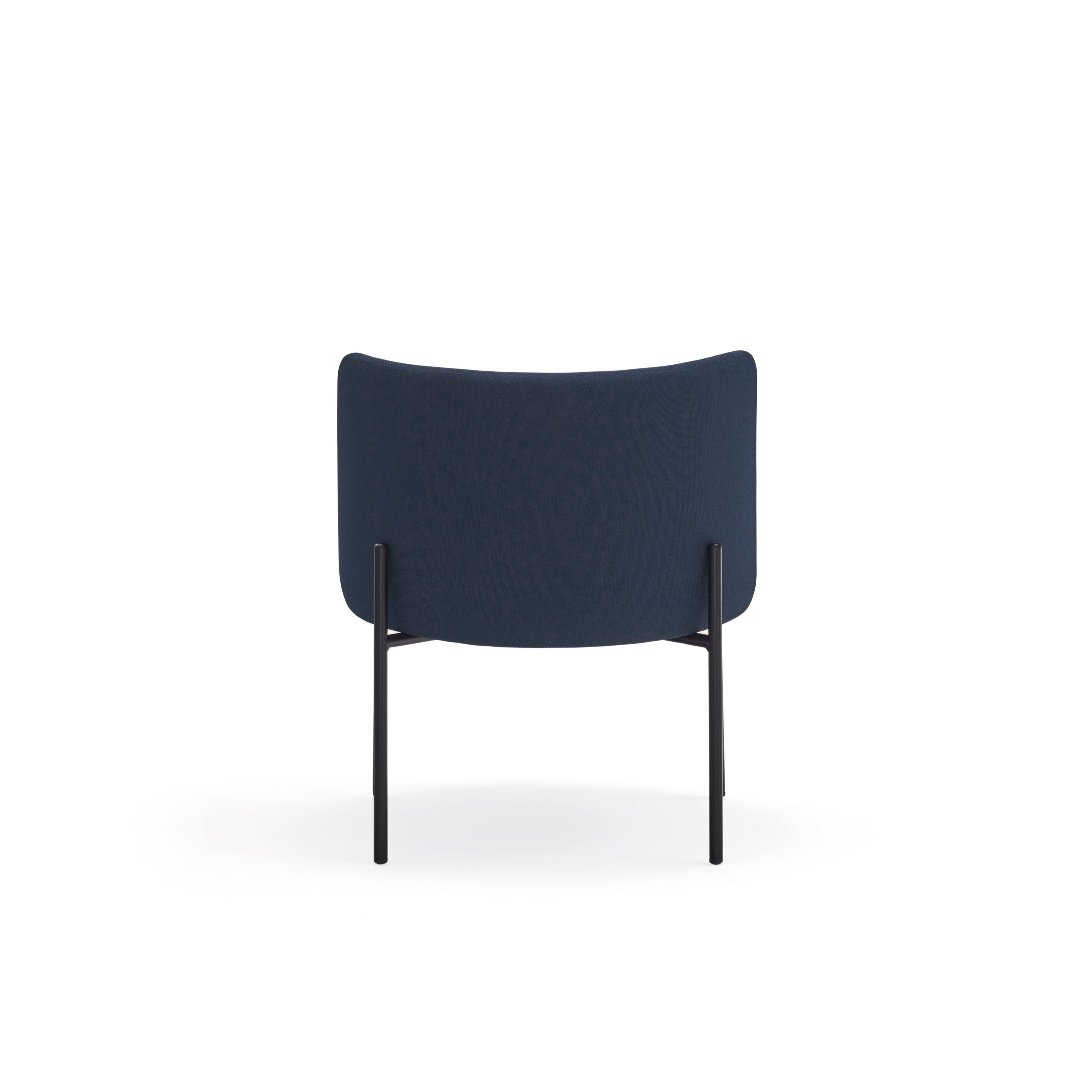 Fauteuil 66x74 h49 en tissu bleu avec structure en métal