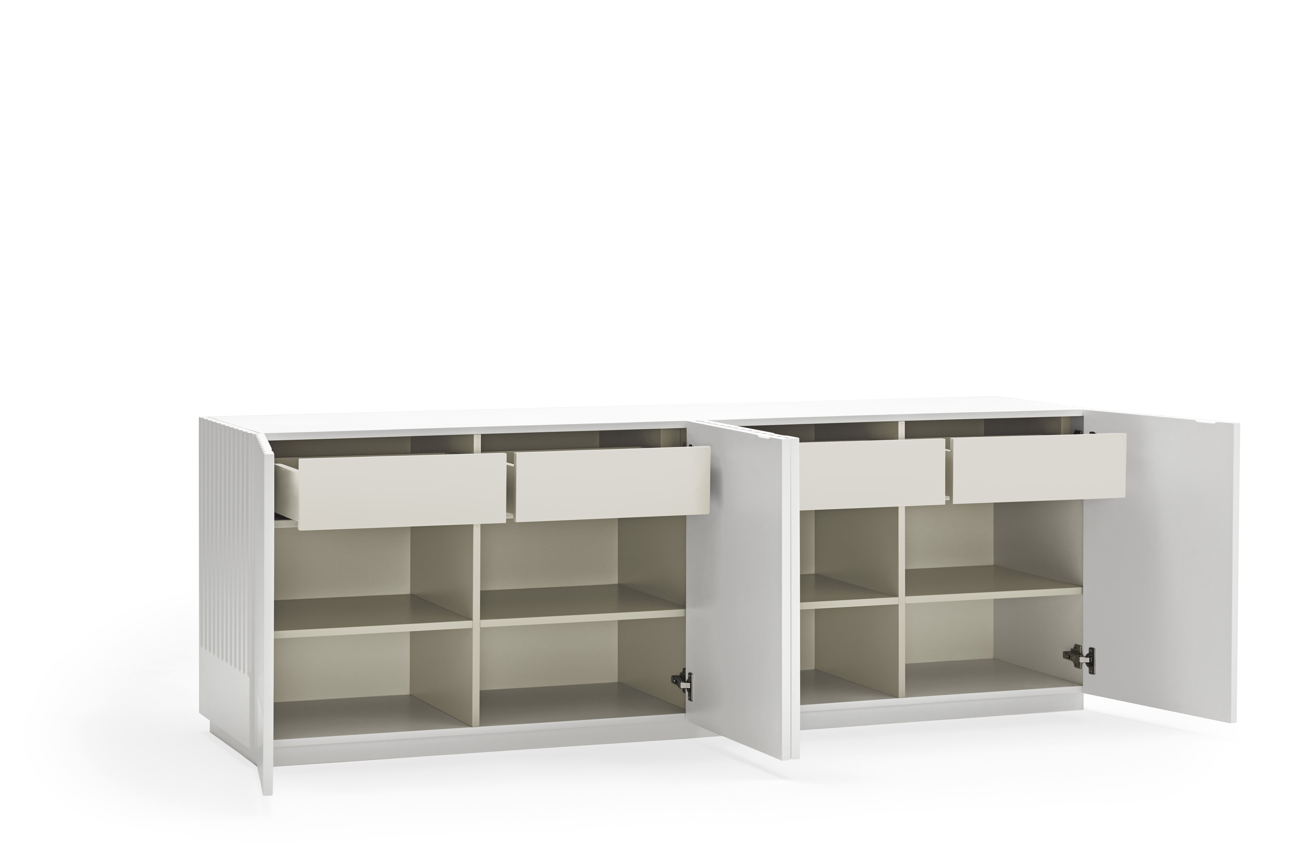 Buffet 4 portes 198x48 cm Doric de Teulat blanc