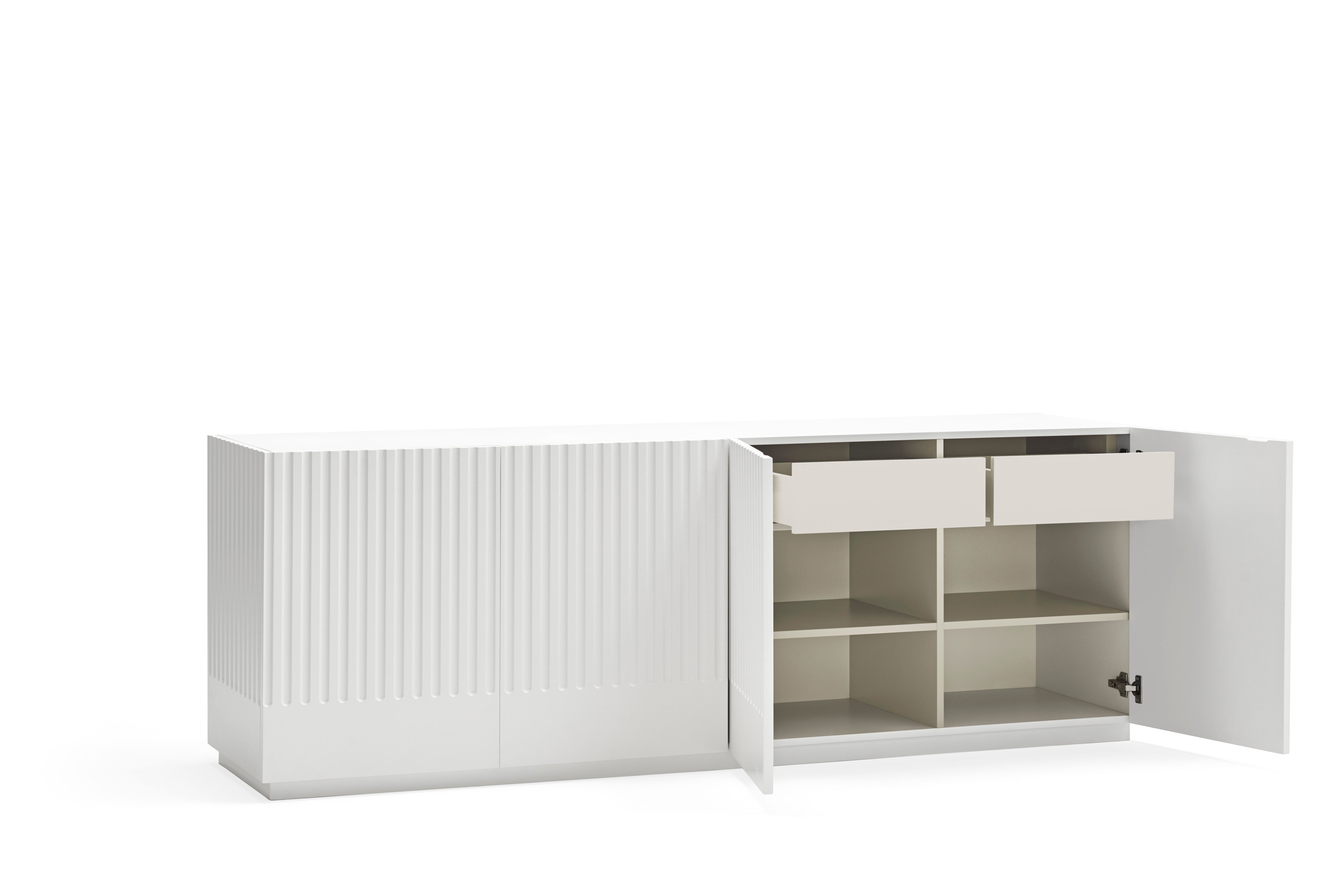 Buffet 4 portes 198x48 cm Doric de Teulat blanc