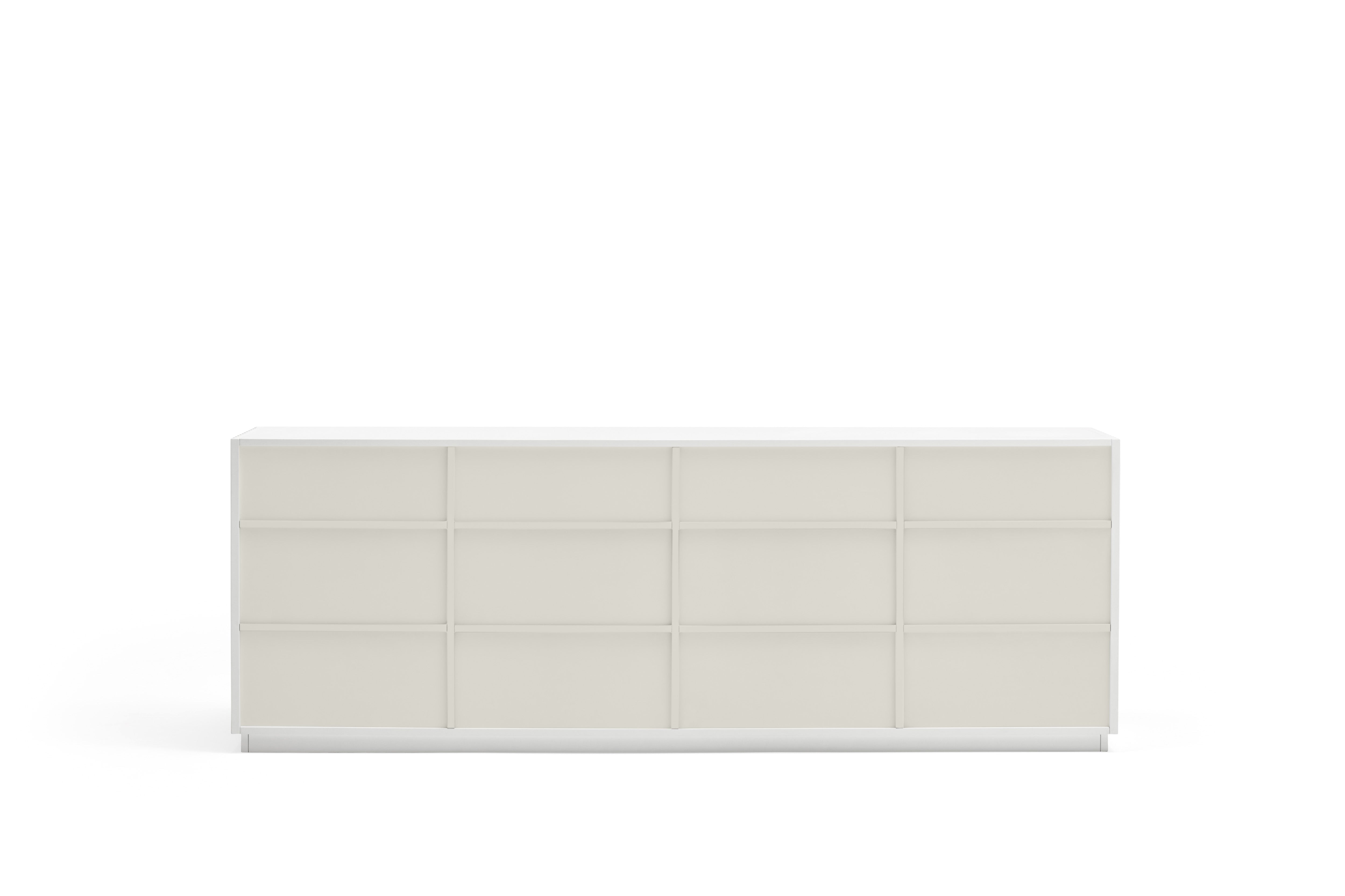 Buffet 4 portes 198x48 cm Doric de Teulat blanc