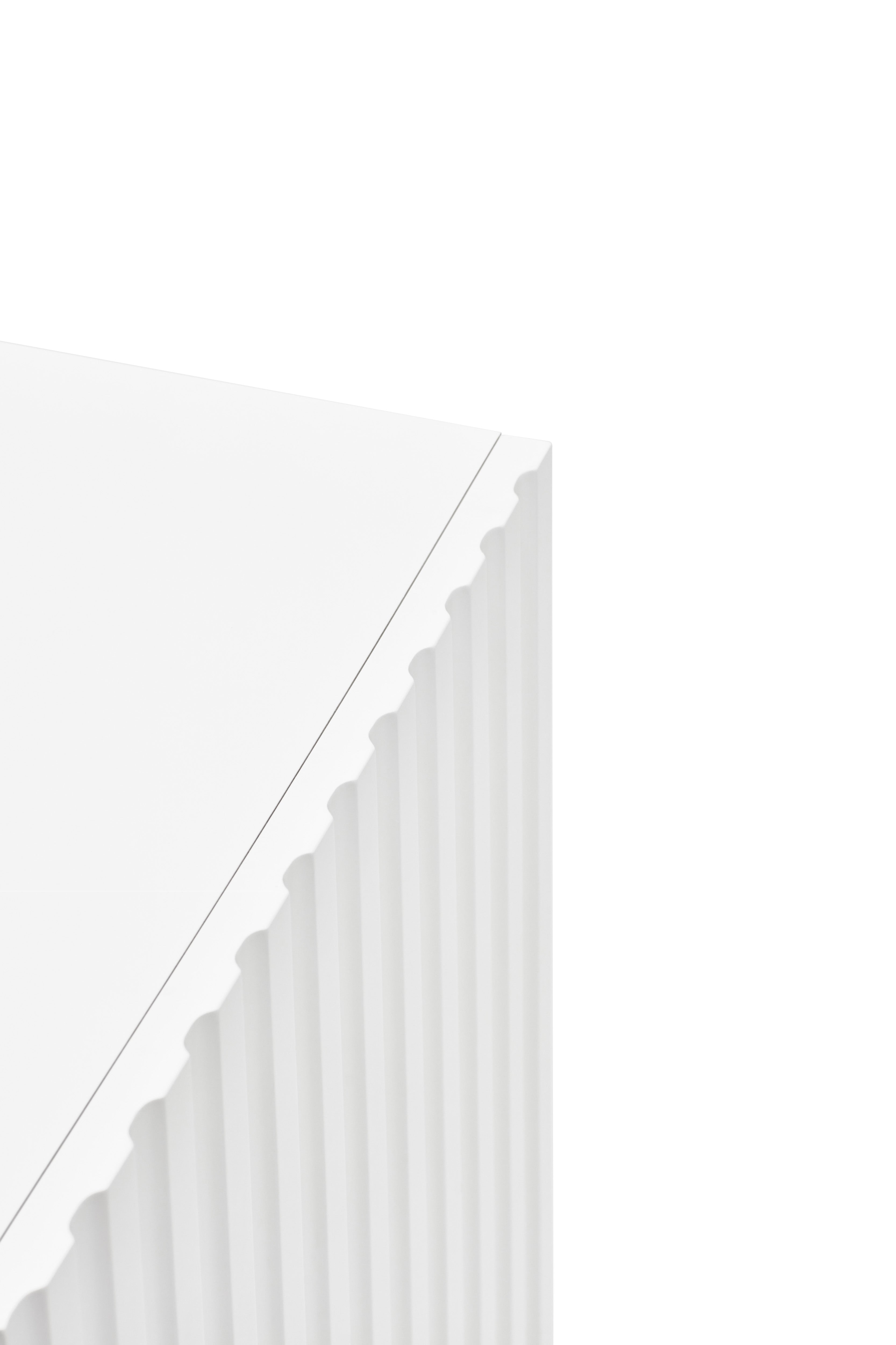 Meuble TV de salon 182x48 cm 4 portes Doric de Teulat blanc