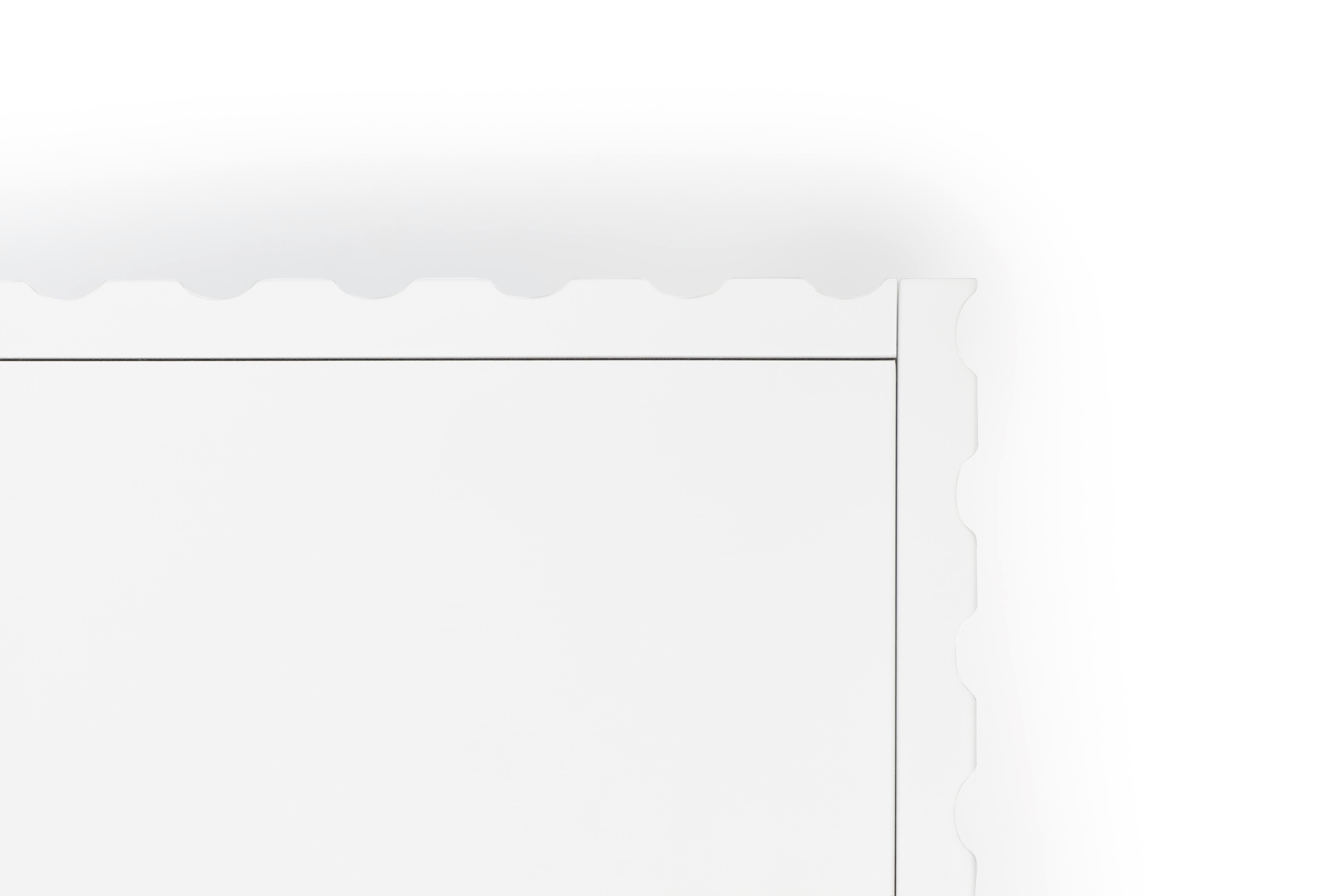 Meuble TV de salon 182x48 cm 4 portes Doric de Teulat blanc