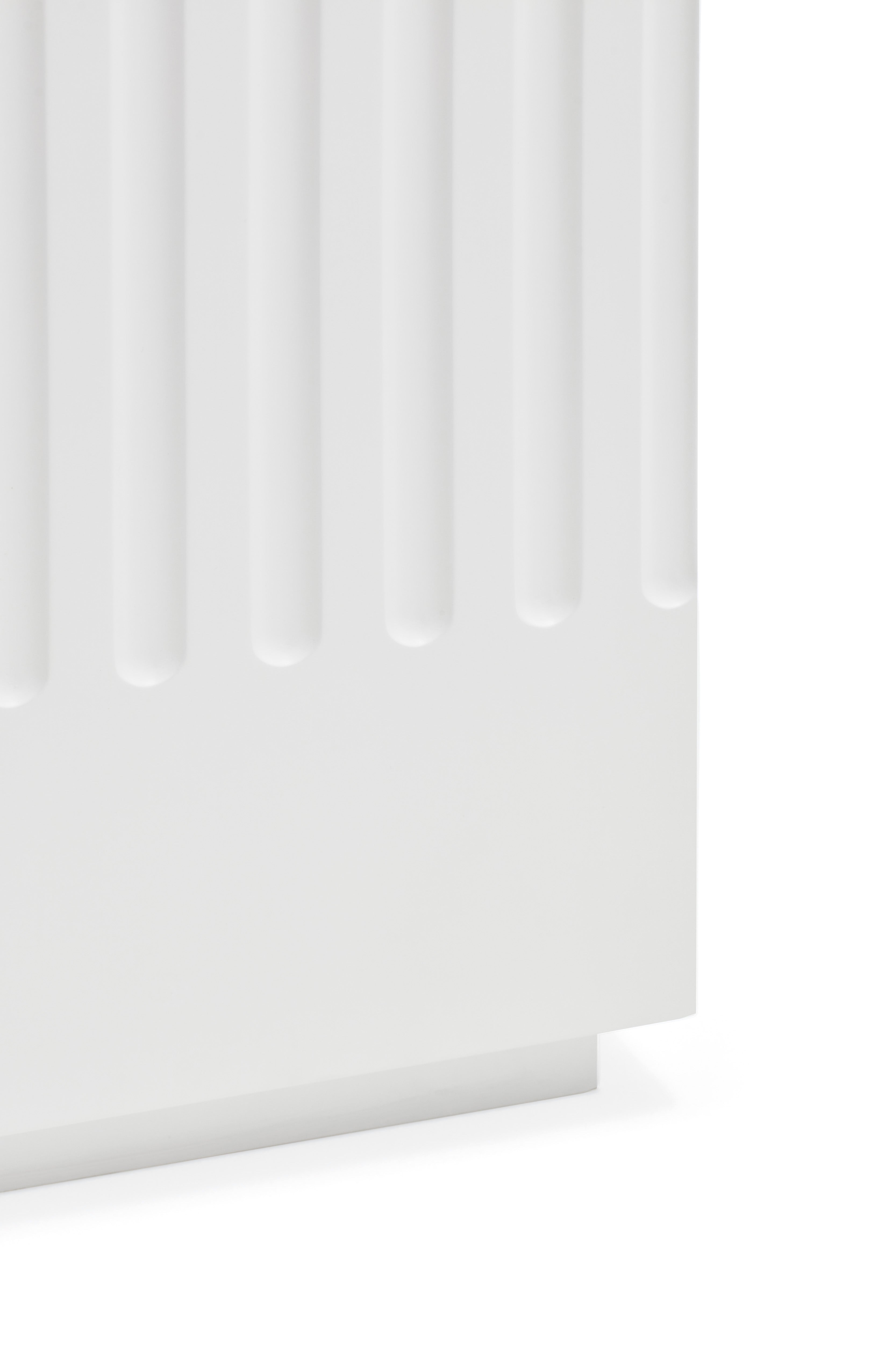 Meuble TV de salon 182x48 cm 4 portes Doric de Teulat blanc