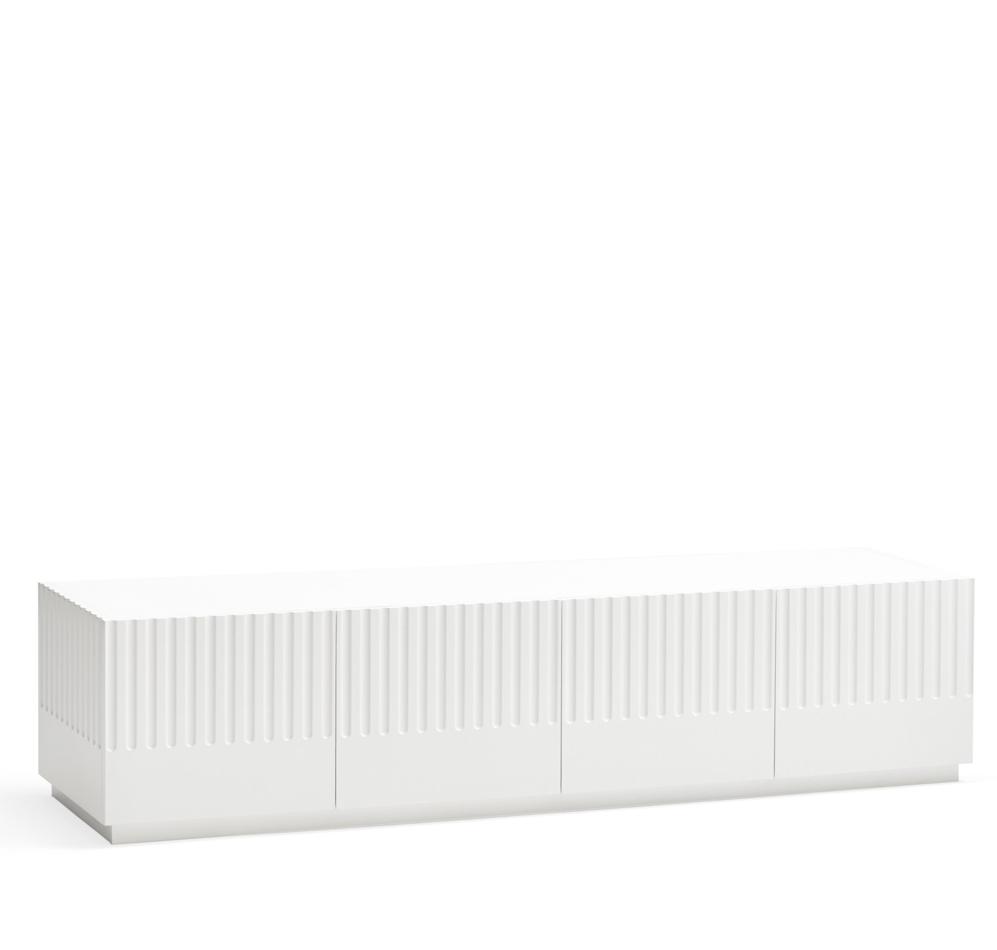 Meuble TV de salon 182x48 cm 4 portes Doric de Teulat blanc