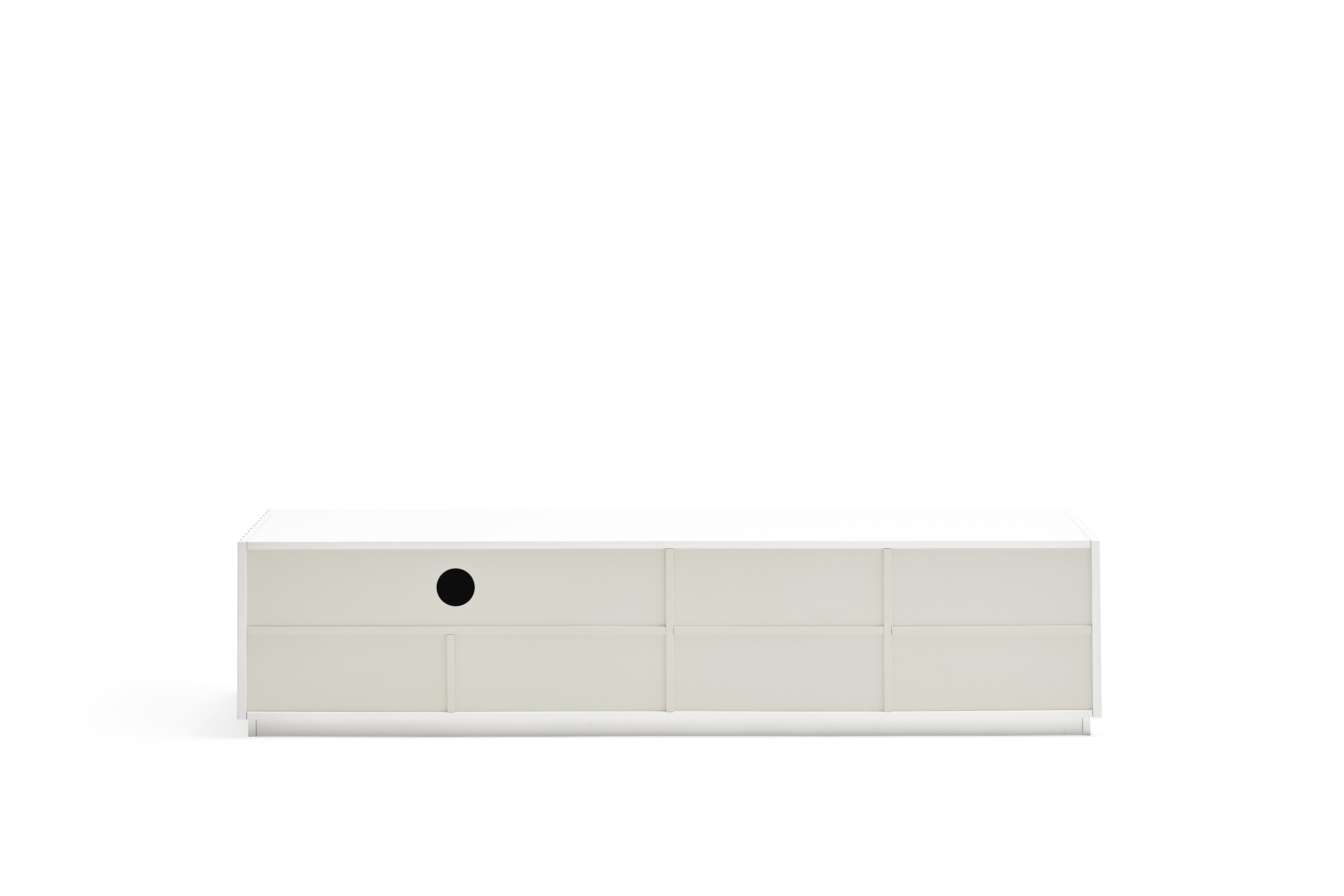 Meuble TV de salon 182x48 cm 4 portes Doric de Teulat blanc