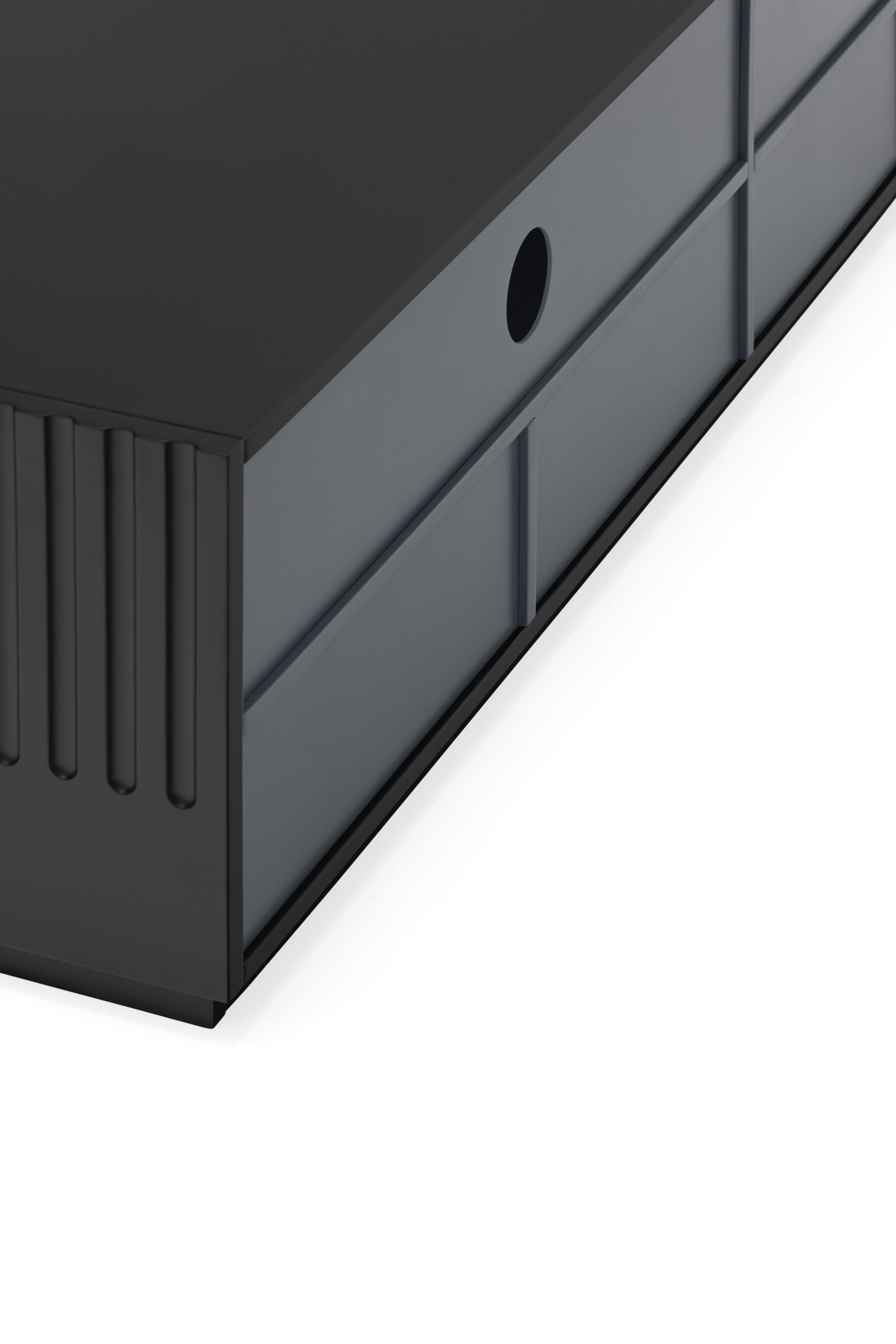 Meuble TV 4 portes 2 tiroirs 182x48 cm Doric de Teulat noir