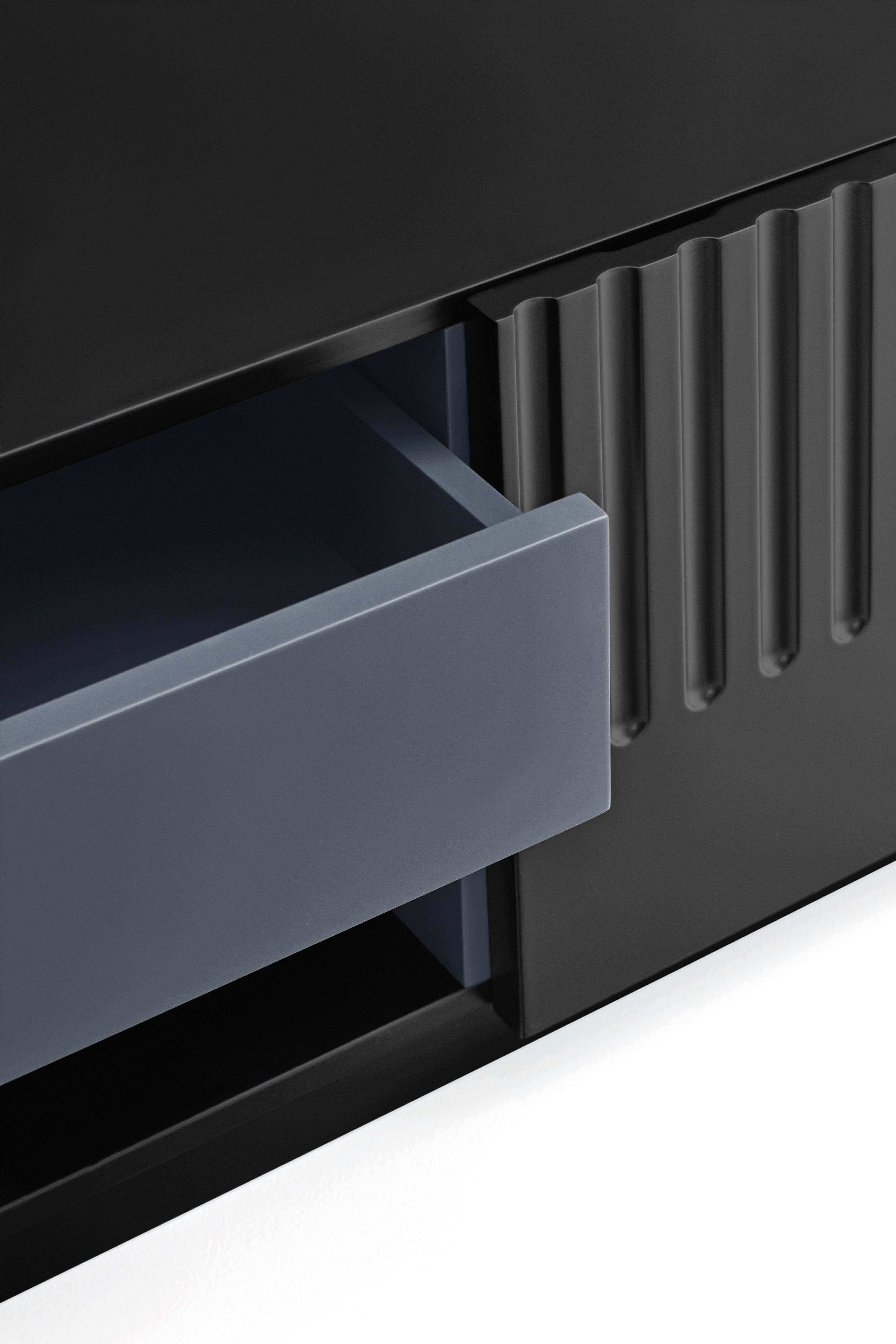 Meuble TV 4 portes 2 tiroirs 182x48 cm Doric de Teulat noir