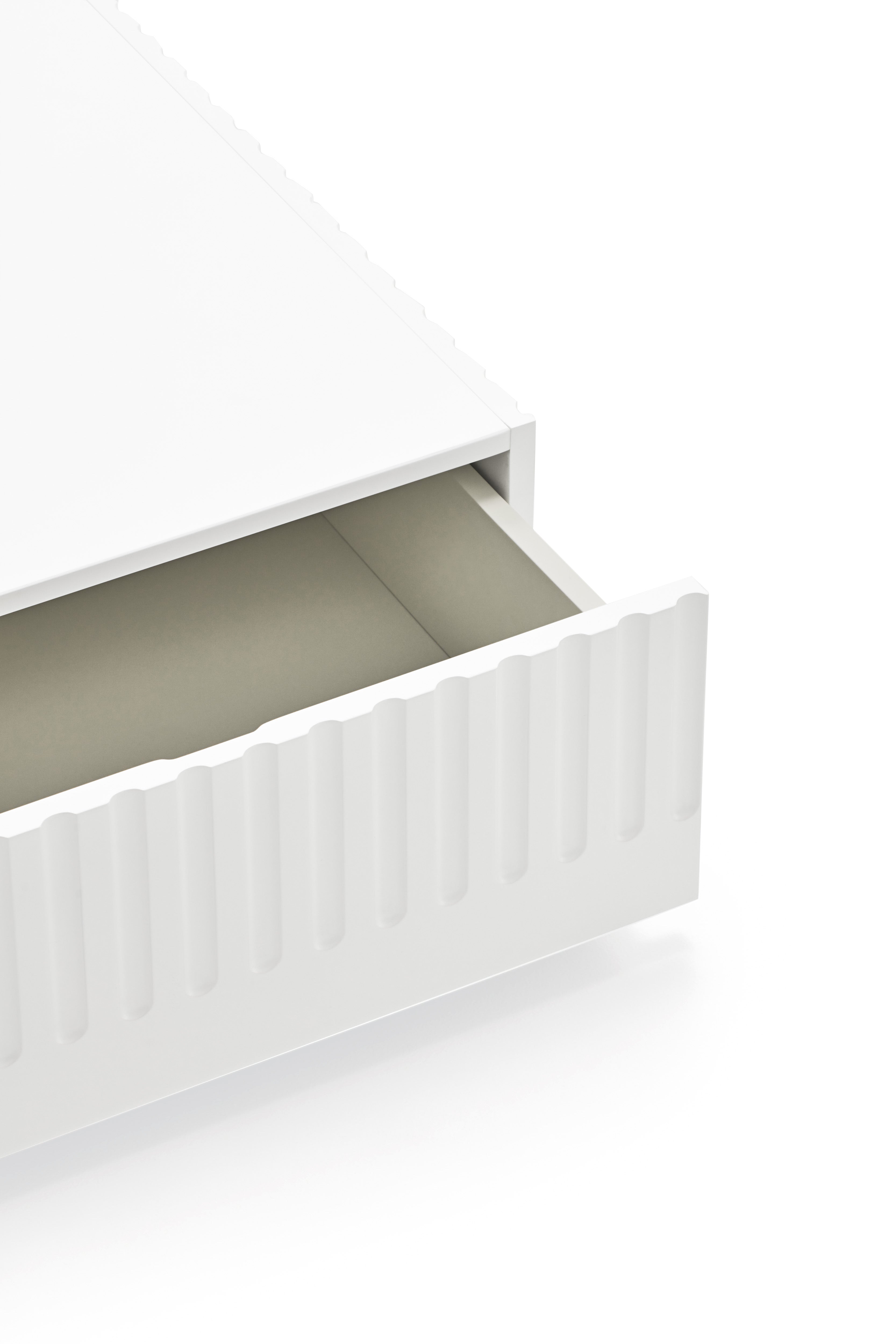 Table basse de salon rectangulaire 110x60 cm Doric de Teulat blanche