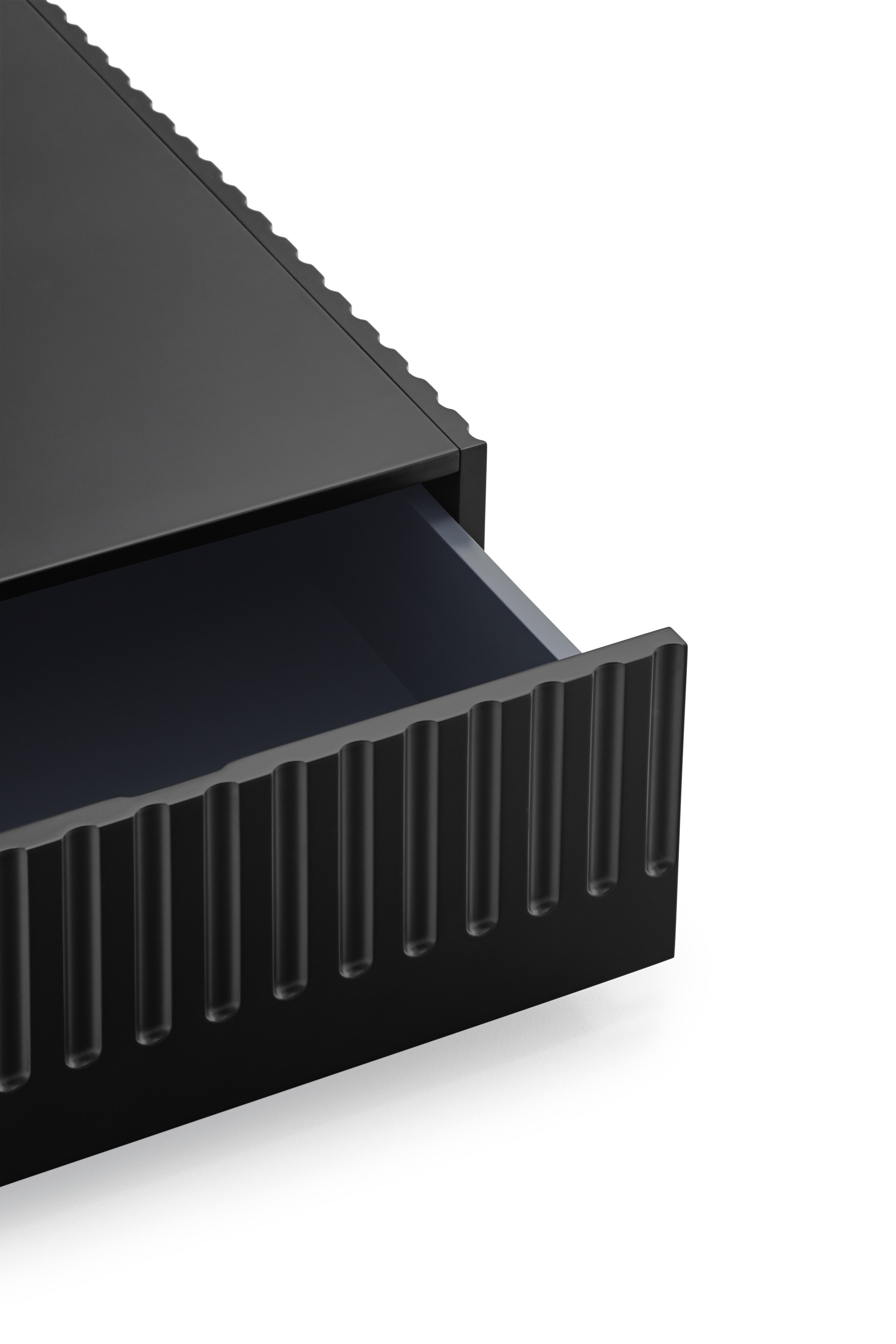 Table basse 2 tiroirs 110x60 cm Doric de Teulat noire