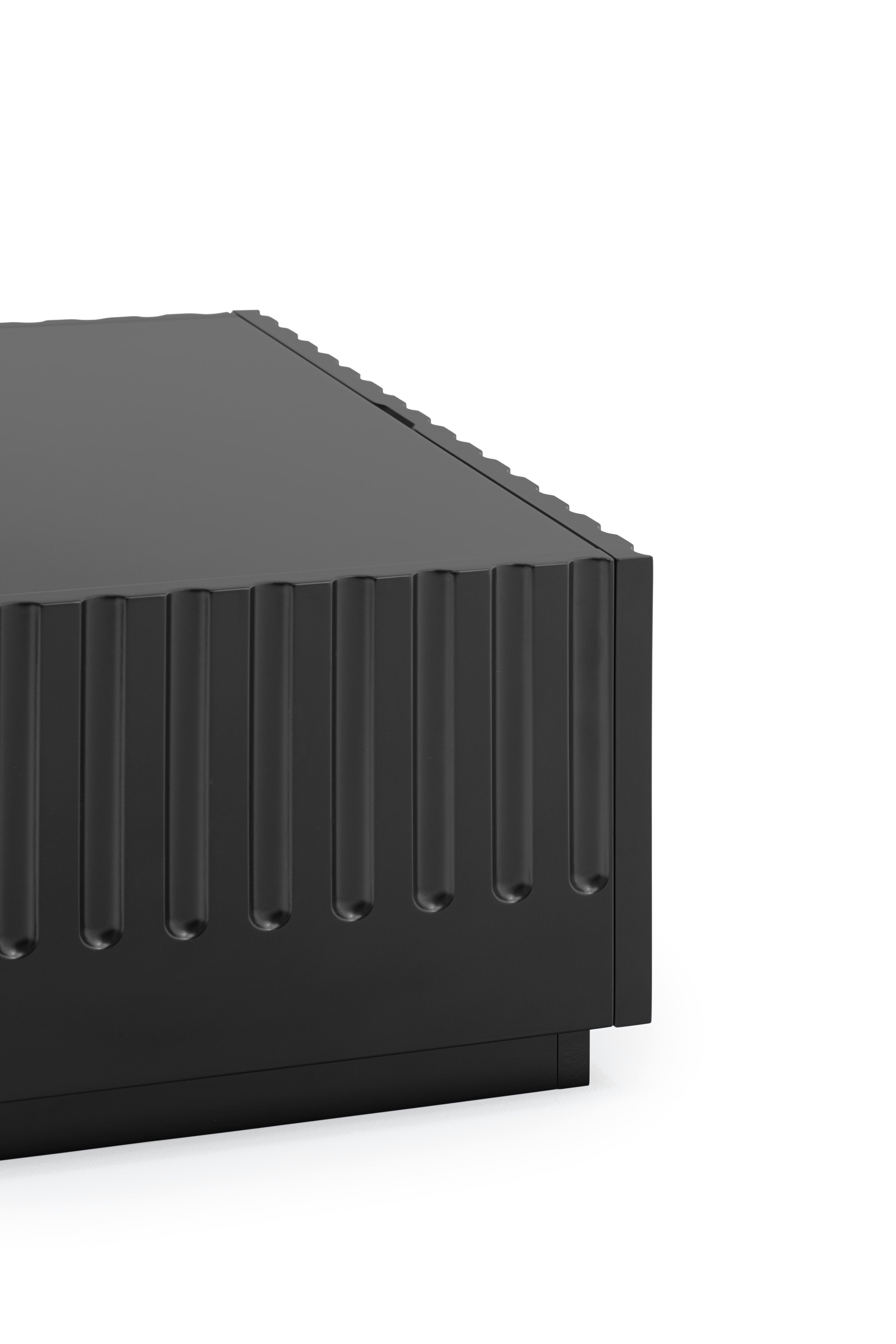 Table basse 2 tiroirs 110x60 cm Doric de Teulat noire