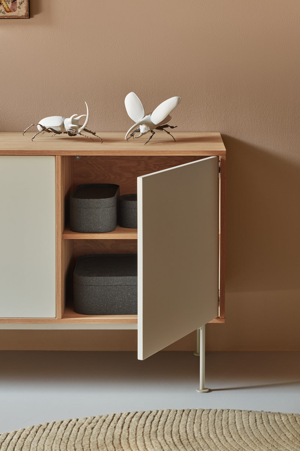 Buffet 3 tiroirs 2 portes 180x81 cm Yoko par Teulat en chêne crème