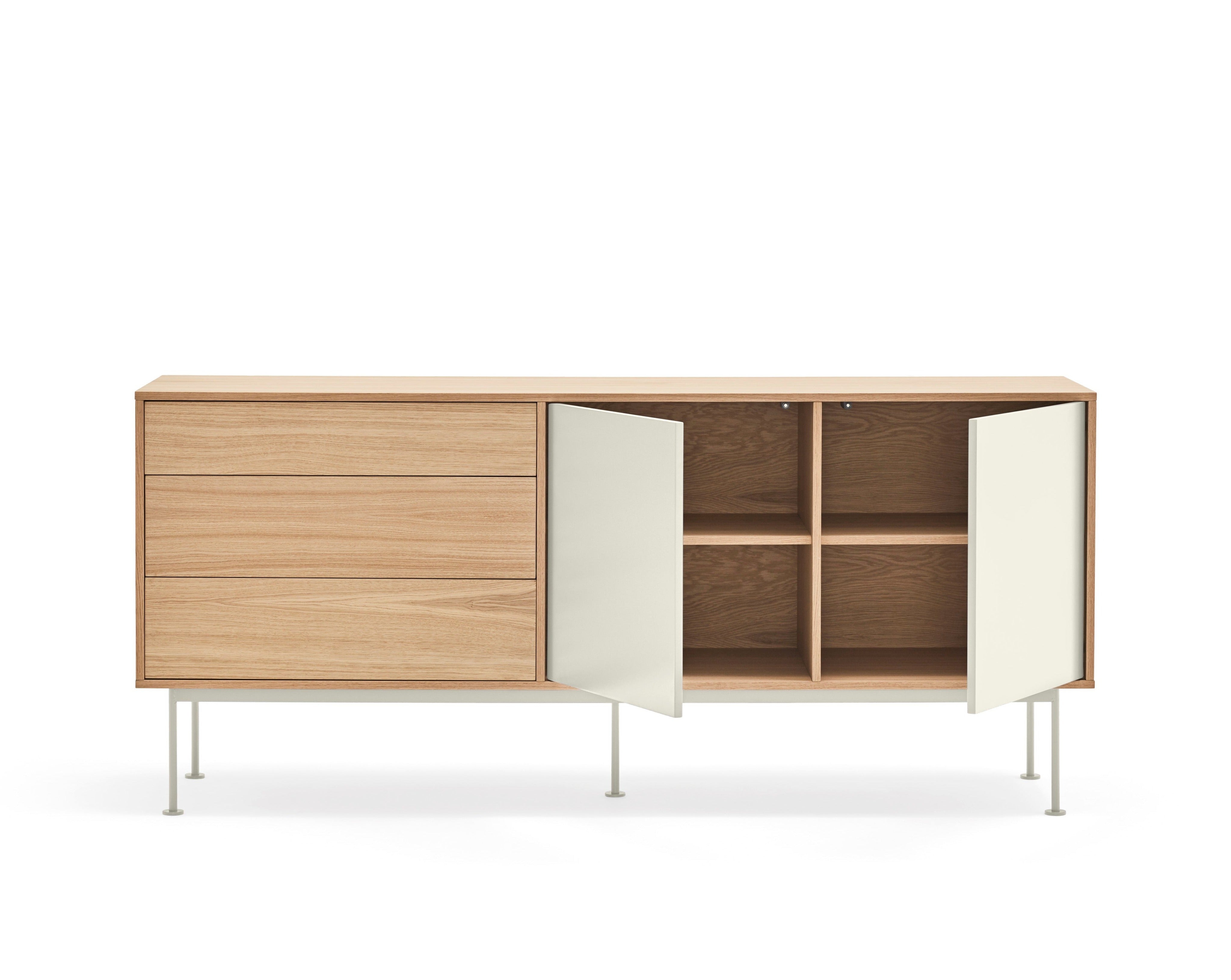 Buffet 3 tiroirs 2 portes 180x81 cm Yoko par Teulat en chêne crème