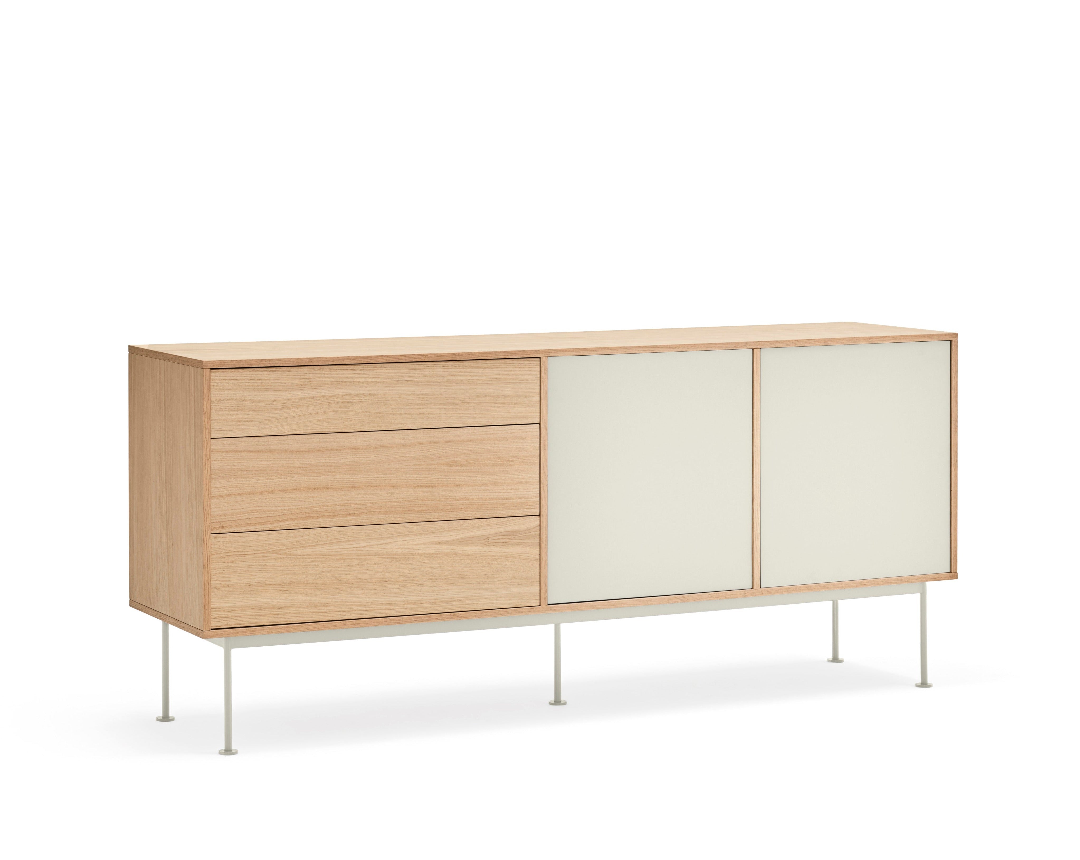 Buffet 3 tiroirs 2 portes 180x81 cm Yoko par Teulat en chêne crème