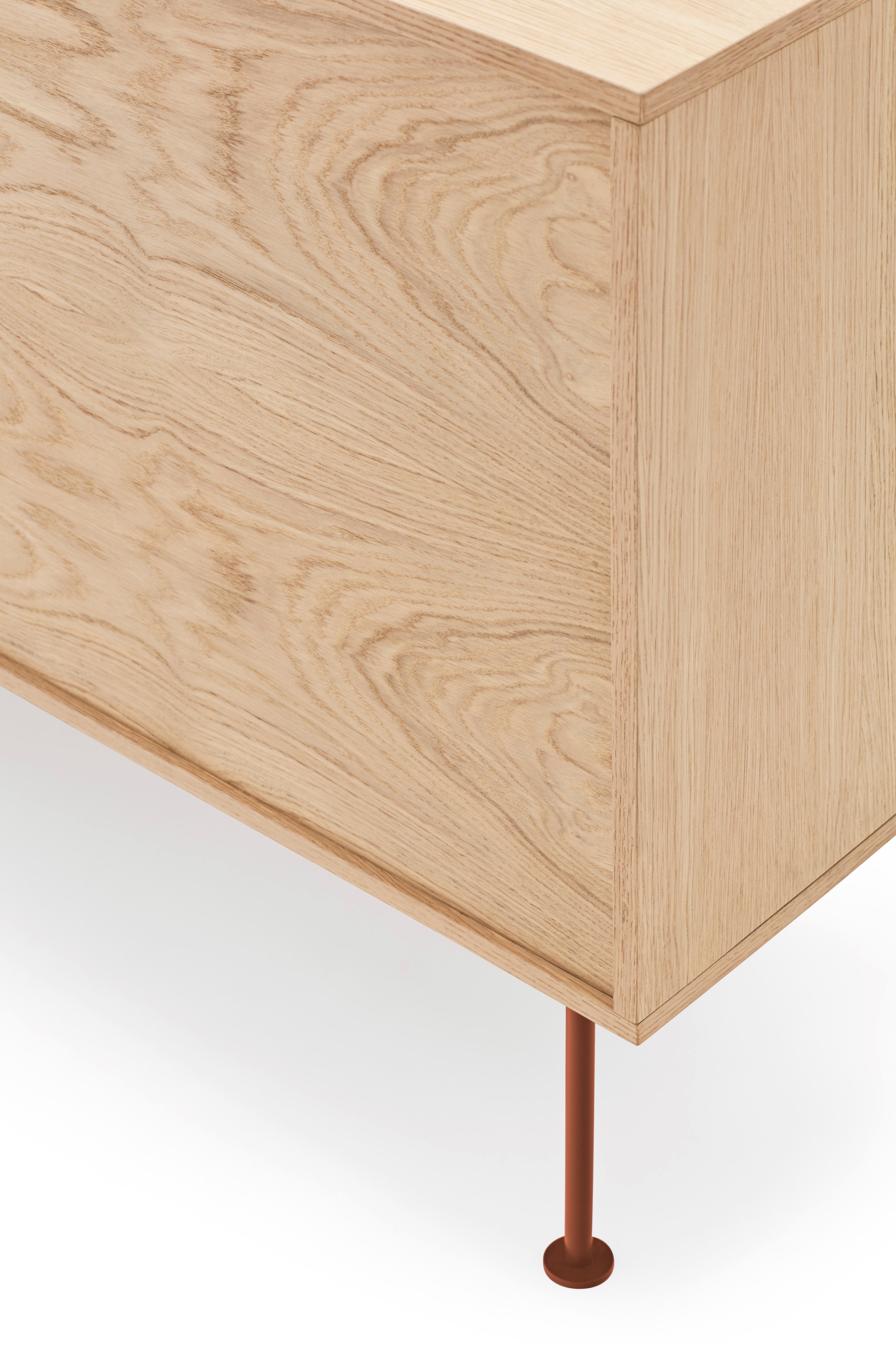 Buffet 3 tiroirs 2 portes 180x81 cm Yoko par Teulat chêne terre cuite