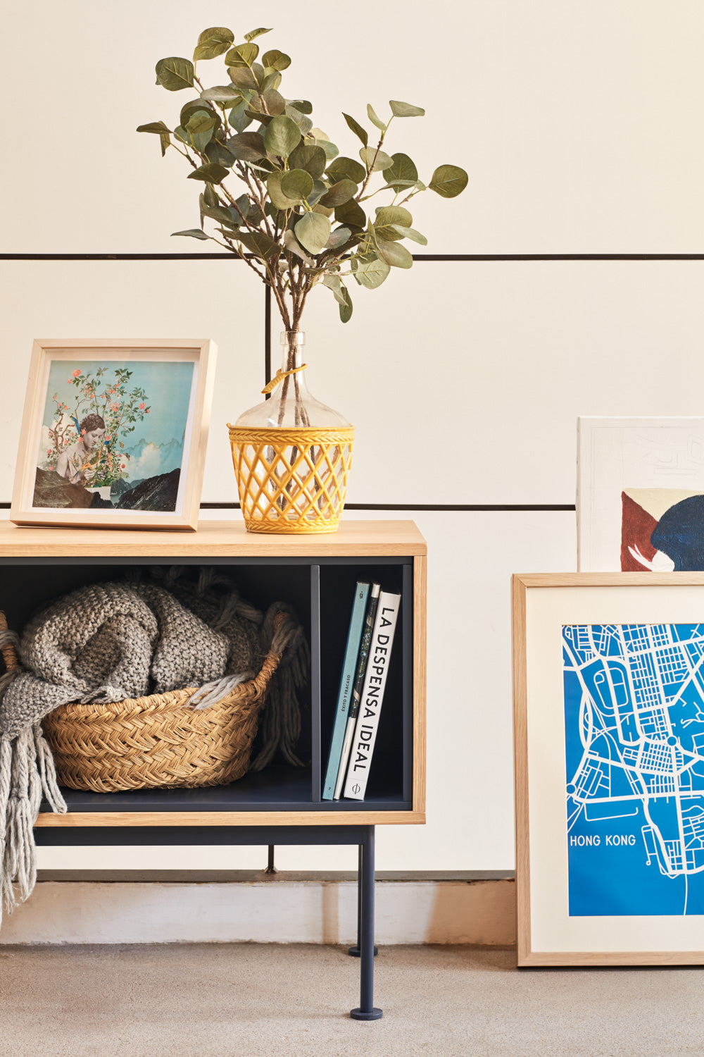 Meuble TV 180x59 cm Yoko par Teulat en chêne gris anthracite