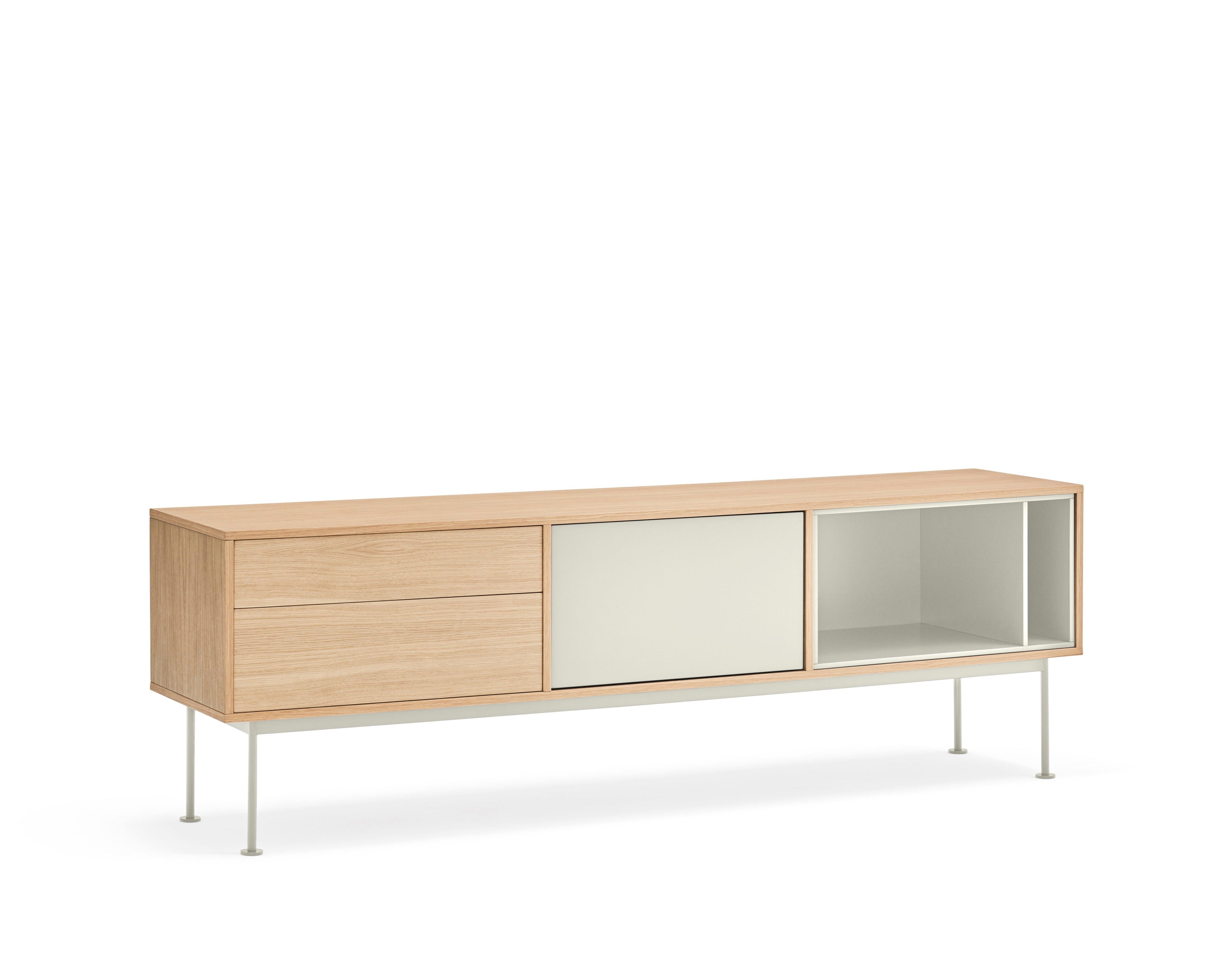 Meuble TV 180x59 cm Yoko par Teulat en chêne couleur crème