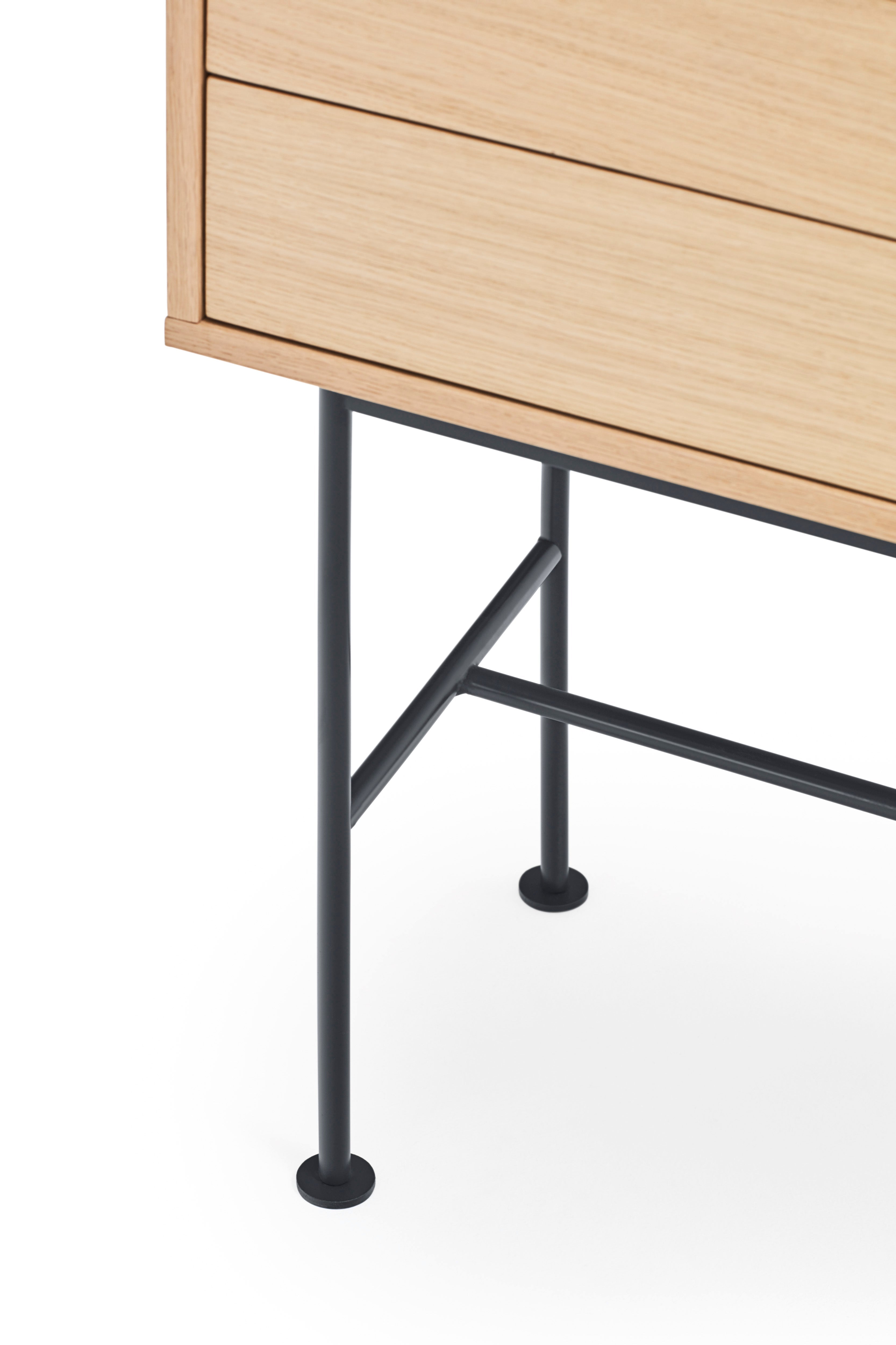 Console 2 tiroirs 120x80 cm Yoko par Teulat chêne gris anthracite