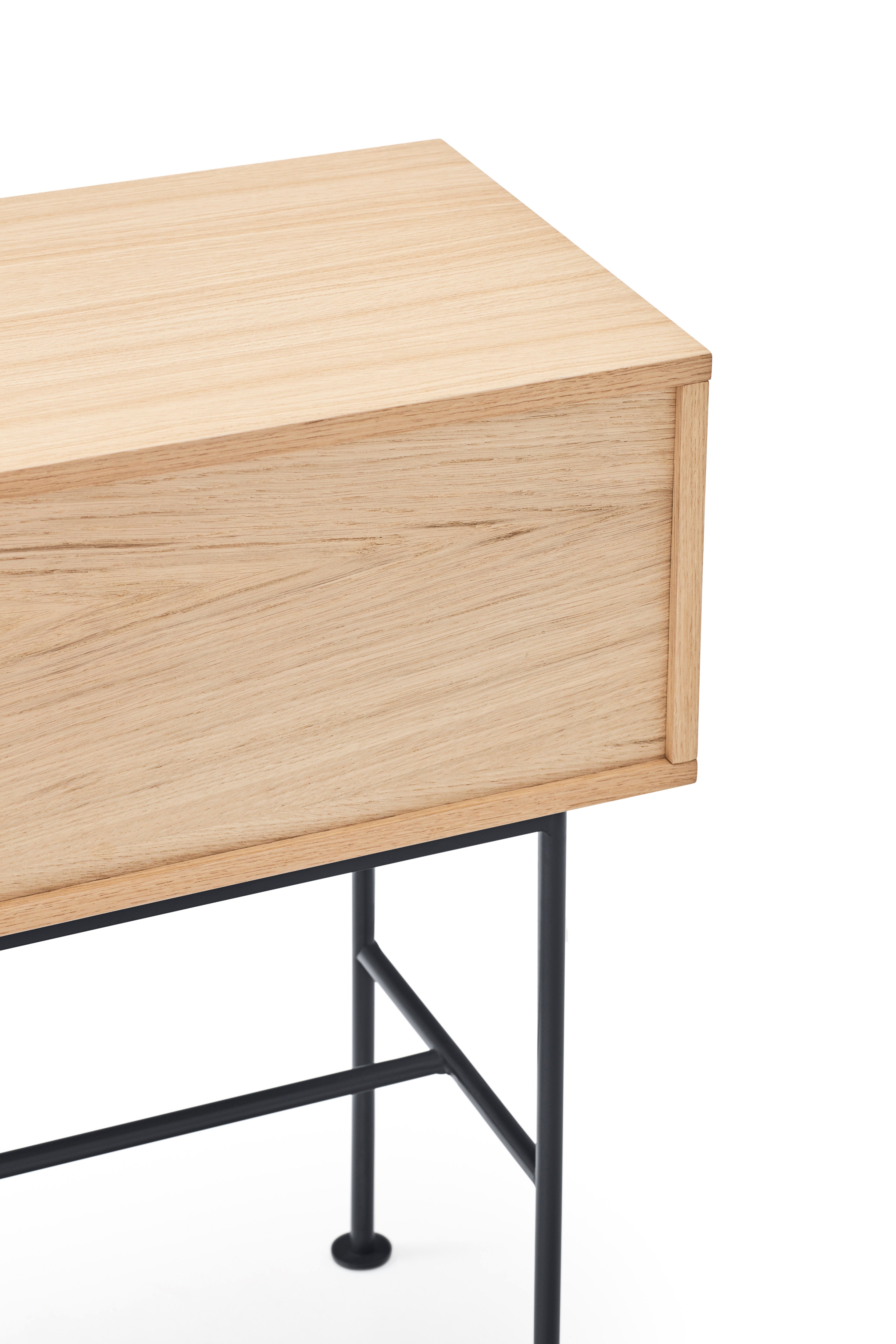 Console 2 tiroirs 120x80 cm Yoko par Teulat chêne gris anthracite