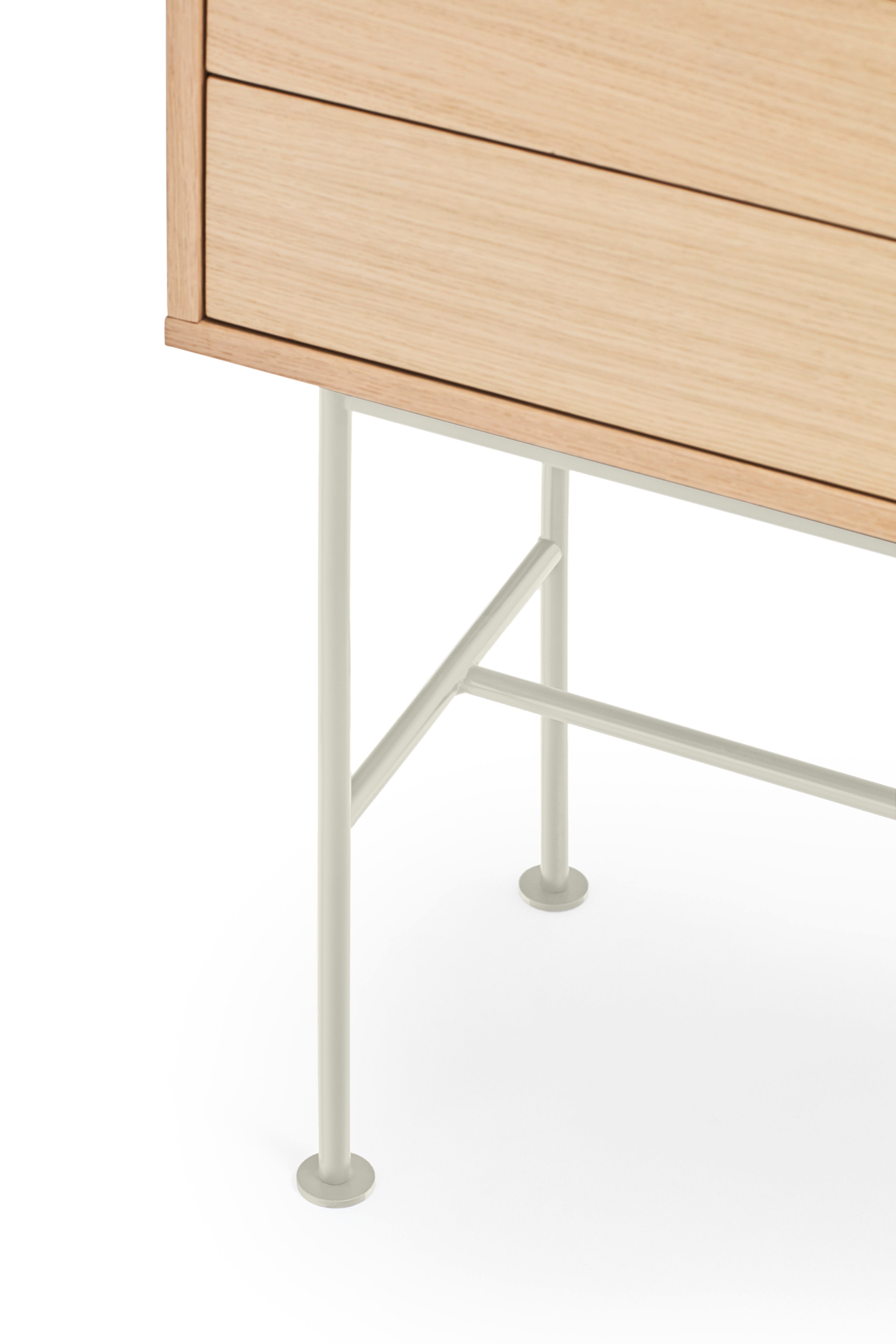 Console 2 tiroirs 120x80 cm Yoko par Teulat chêne crème