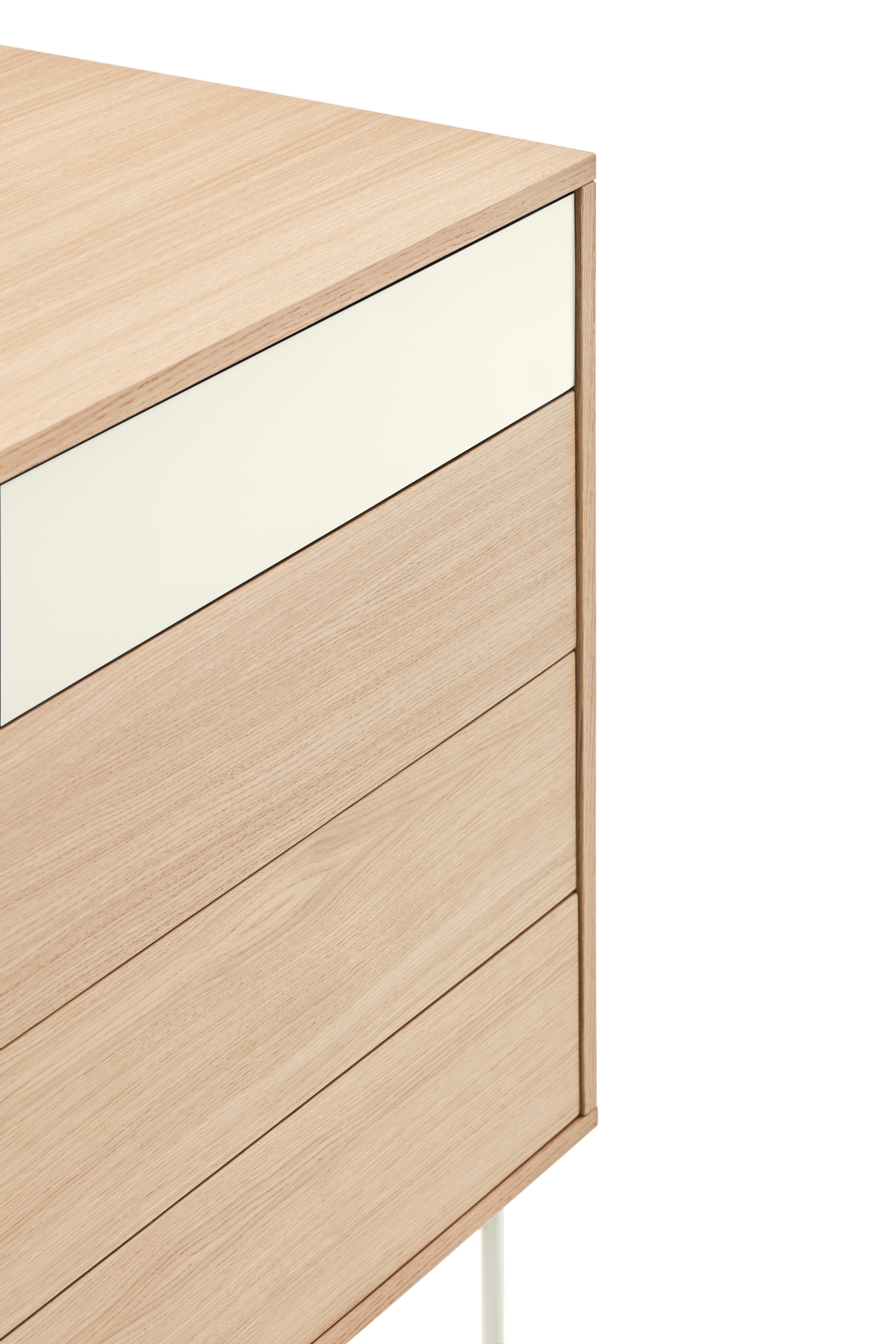Commode 4 tiroirs 90x91 cm Yoko en chêne crème