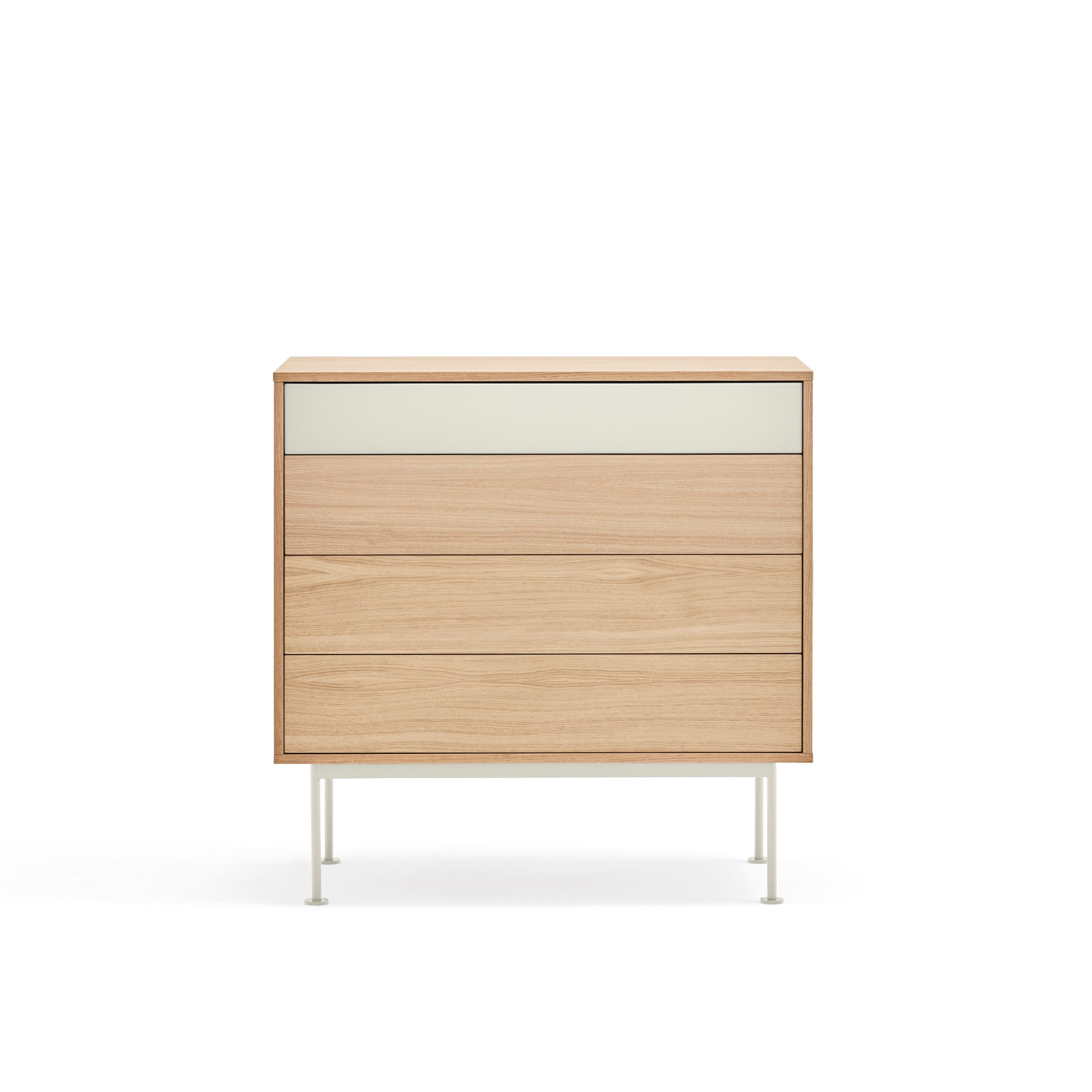 Commode 4 tiroirs 90x91 cm Yoko en chêne crème