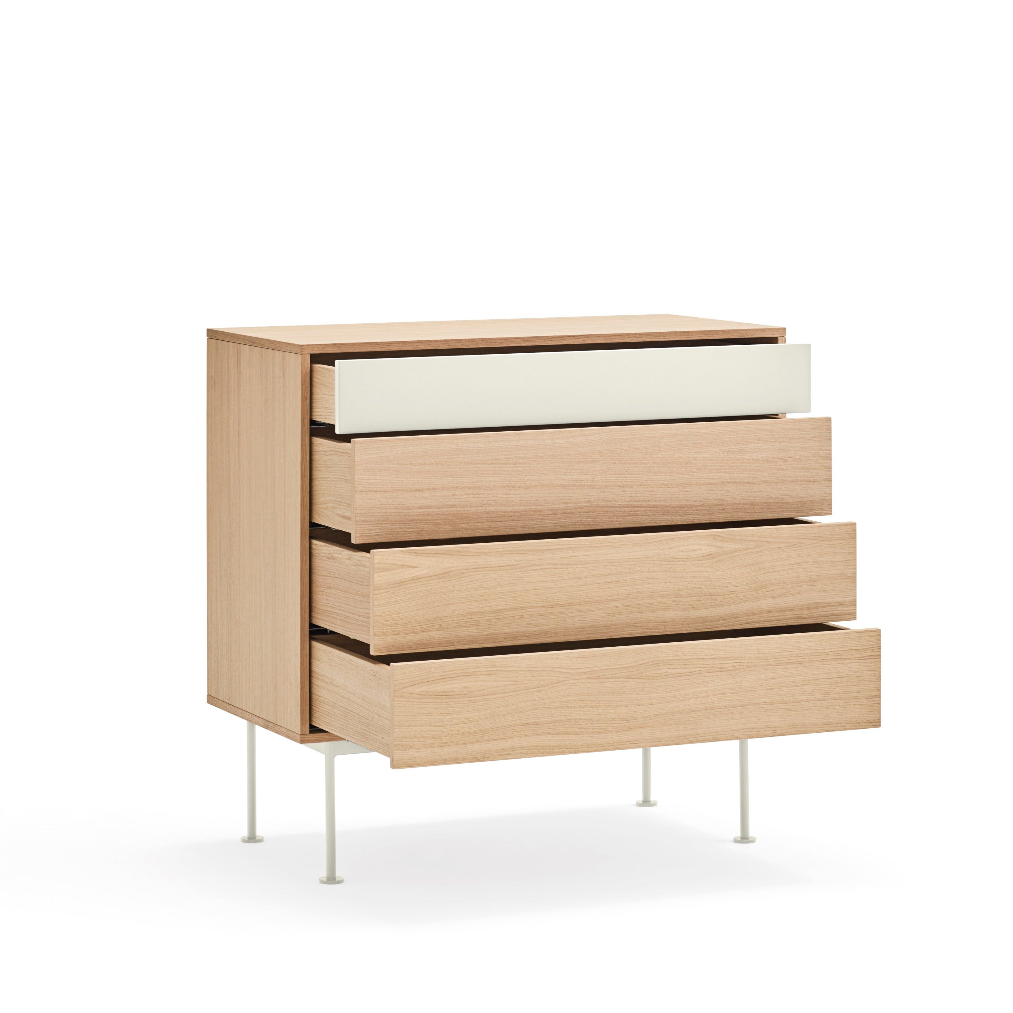 Commode 4 tiroirs 90x91 cm Yoko en chêne crème