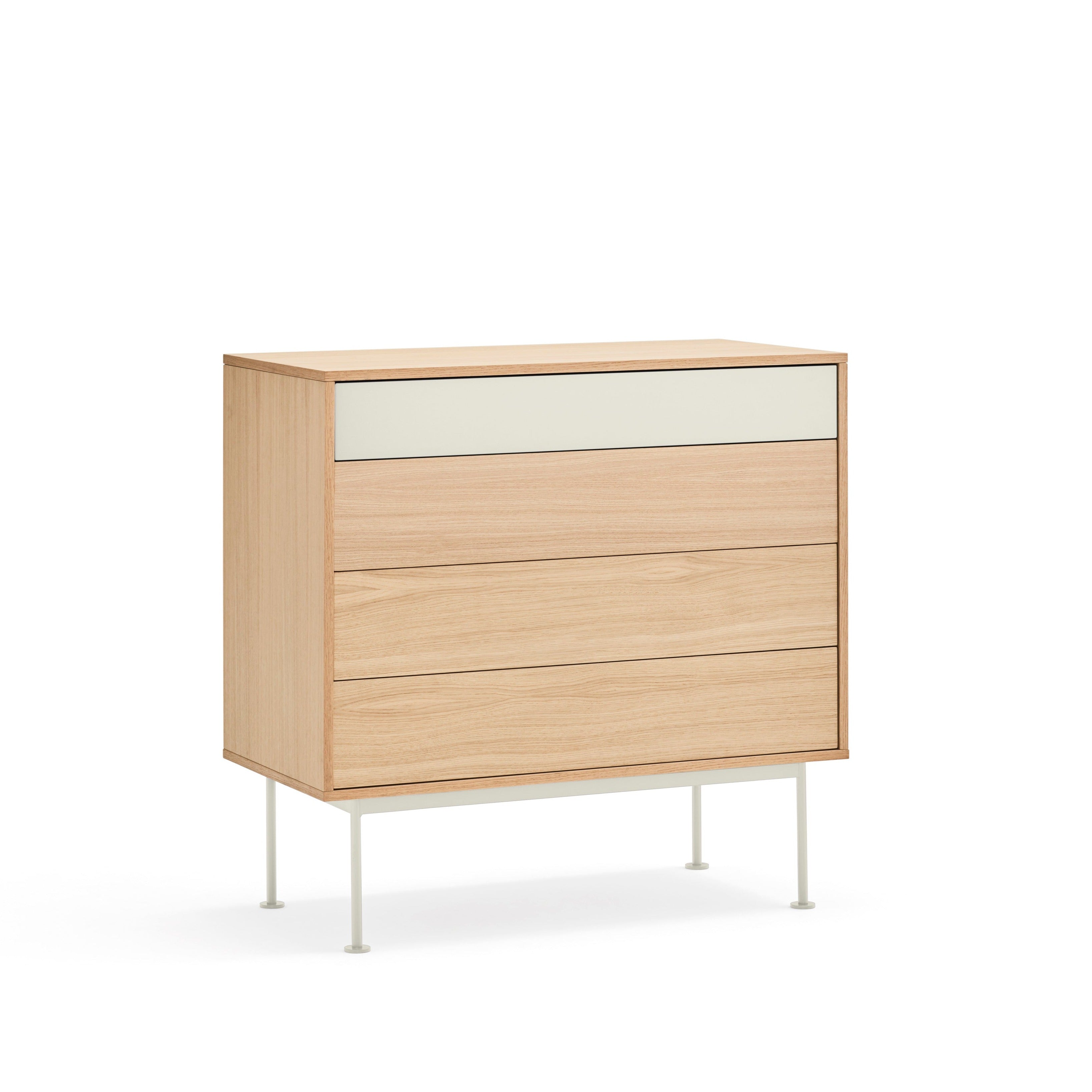 Commode 4 tiroirs 90x91 cm Yoko en chêne crème