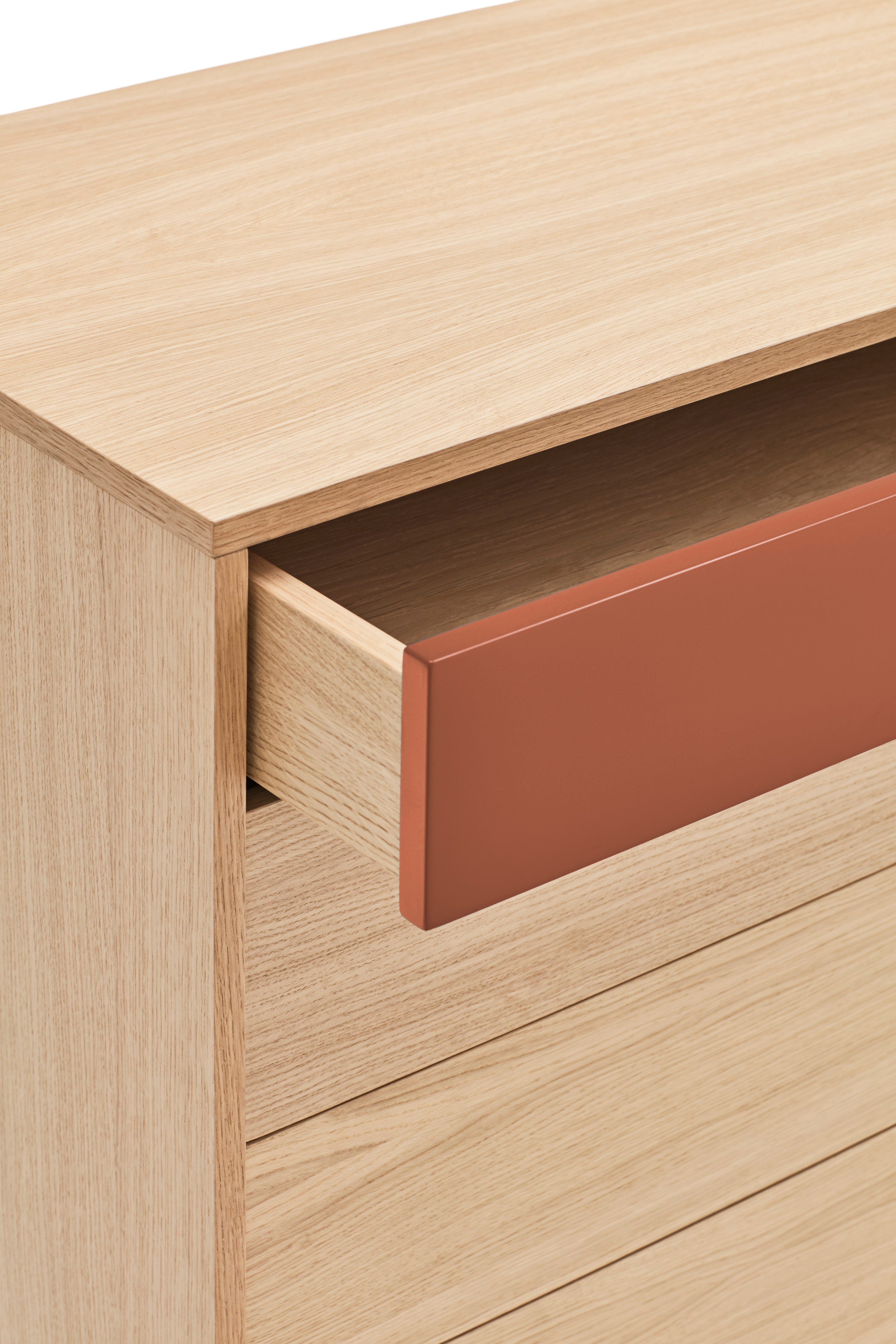Commode 4 tiroirs 90x91 cm Yoko chêne et terre cuite
