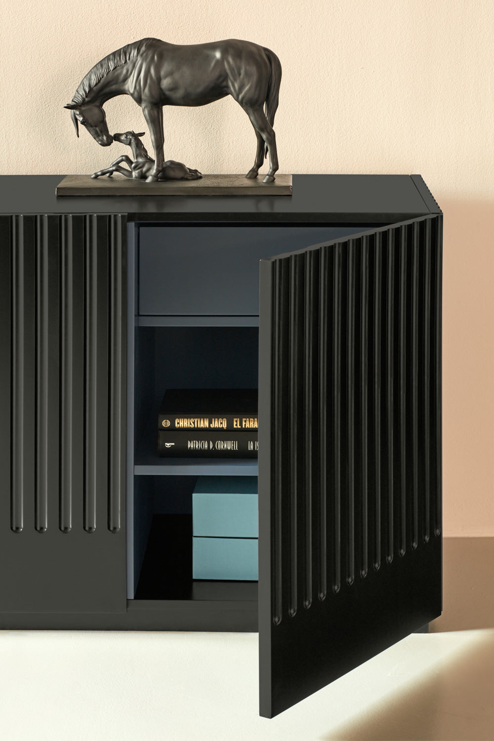 Buffet 4 portes 198x48 cm Doric de Teulat noir