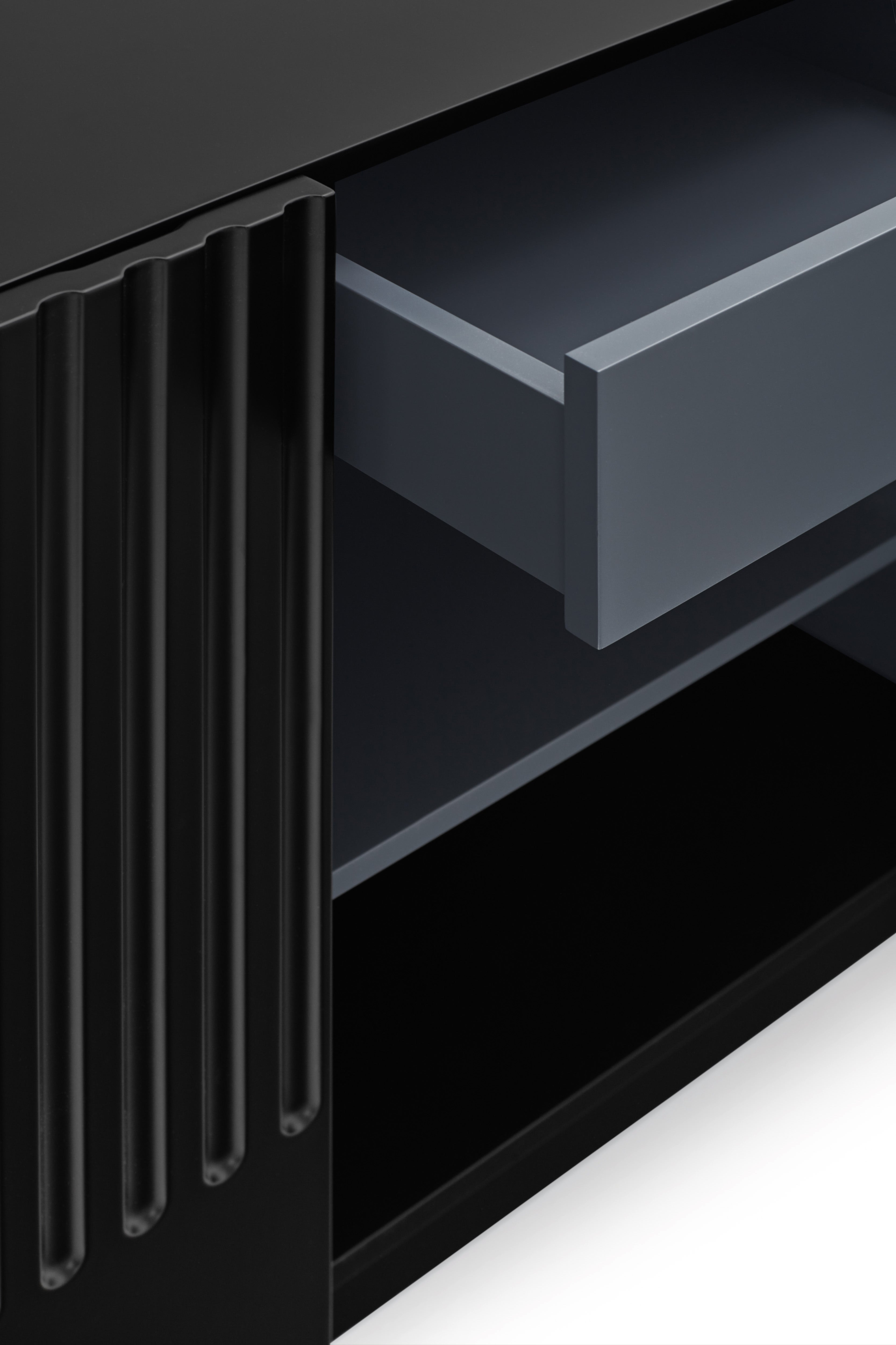 Buffet 4 portes 198x48 cm Doric de Teulat noir