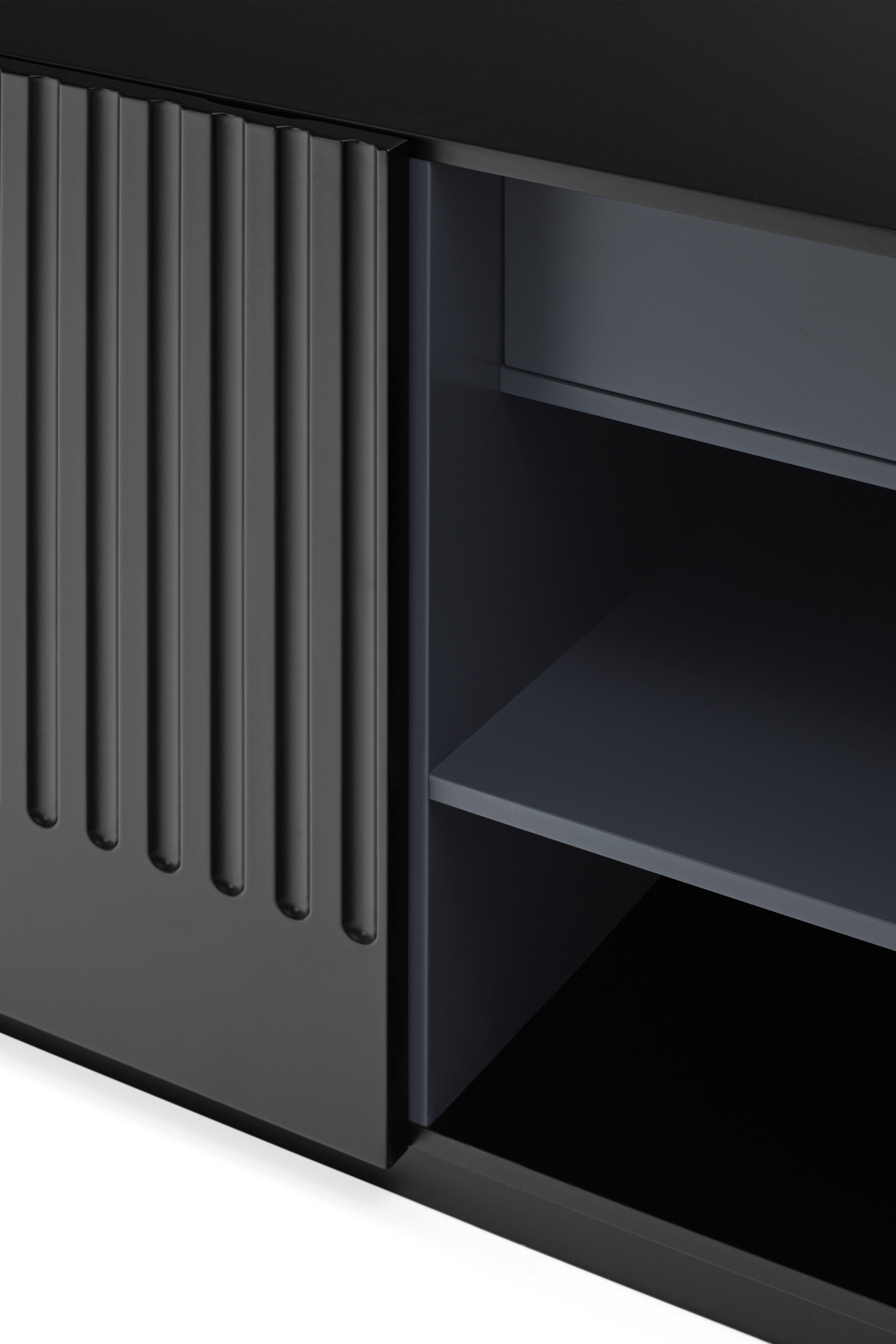 Buffet 4 portes 198x48 cm Doric de Teulat noir