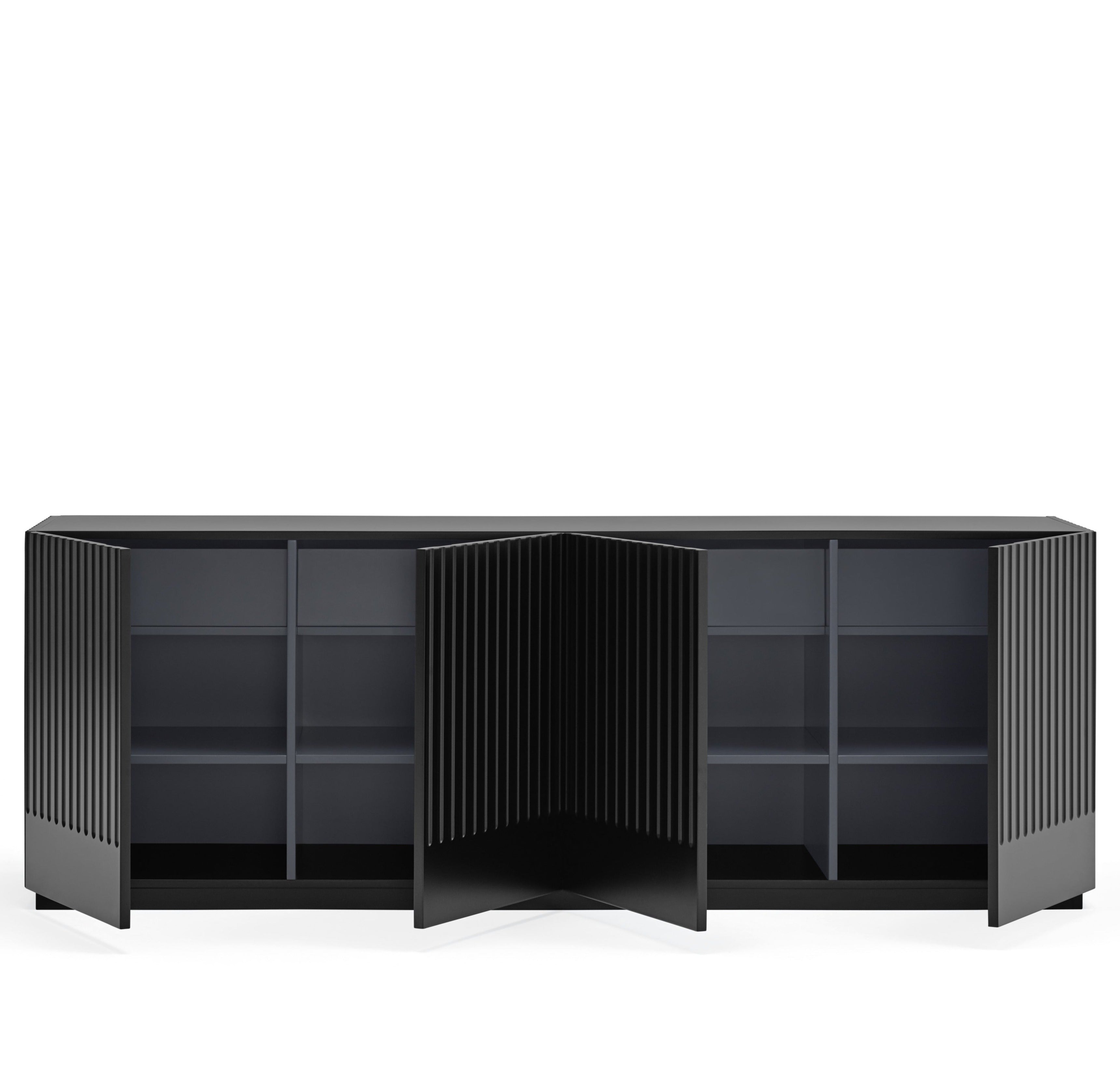 Buffet 4 portes 198x48 cm Doric de Teulat noir