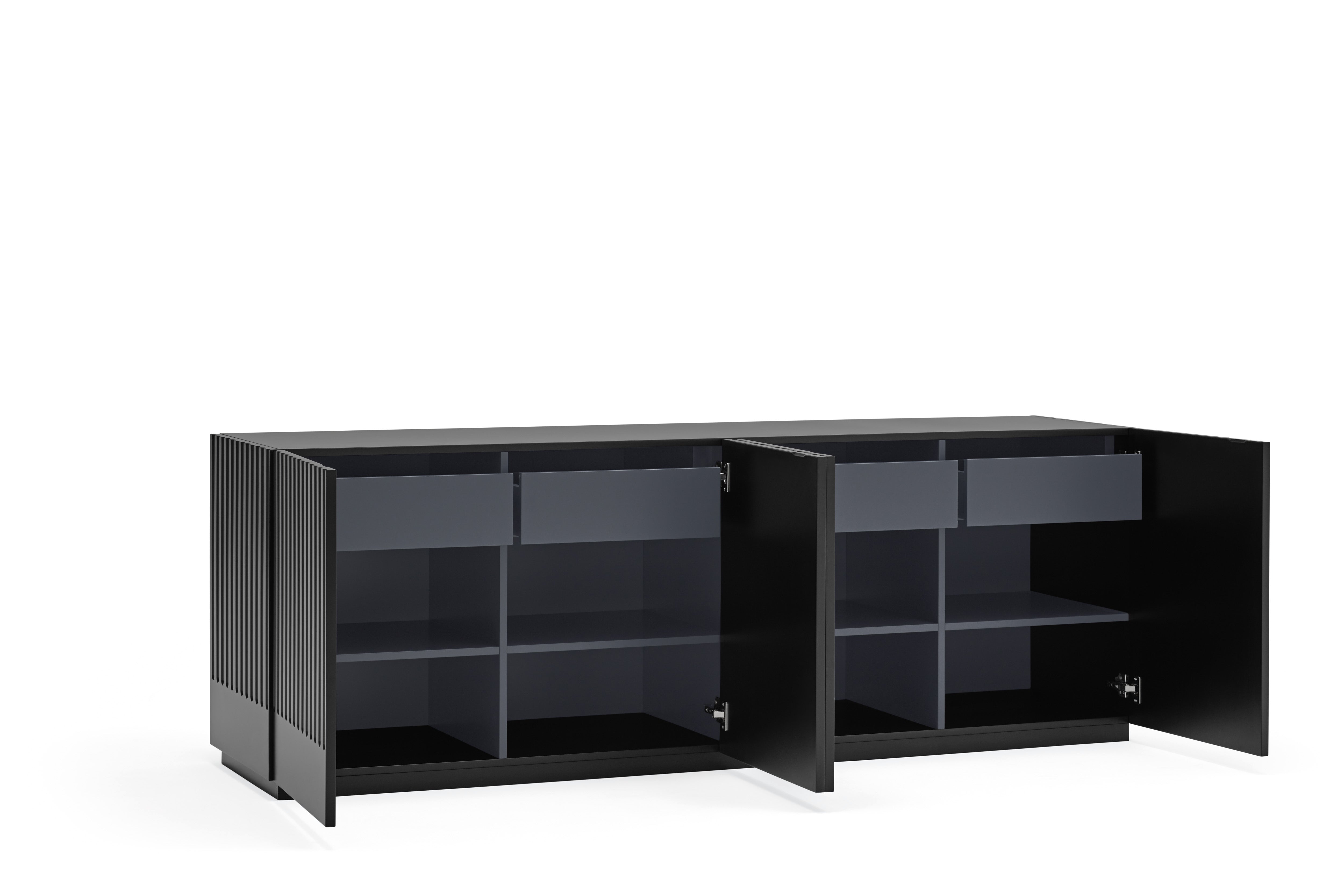 Buffet 4 portes 198x48 cm Doric de Teulat noir