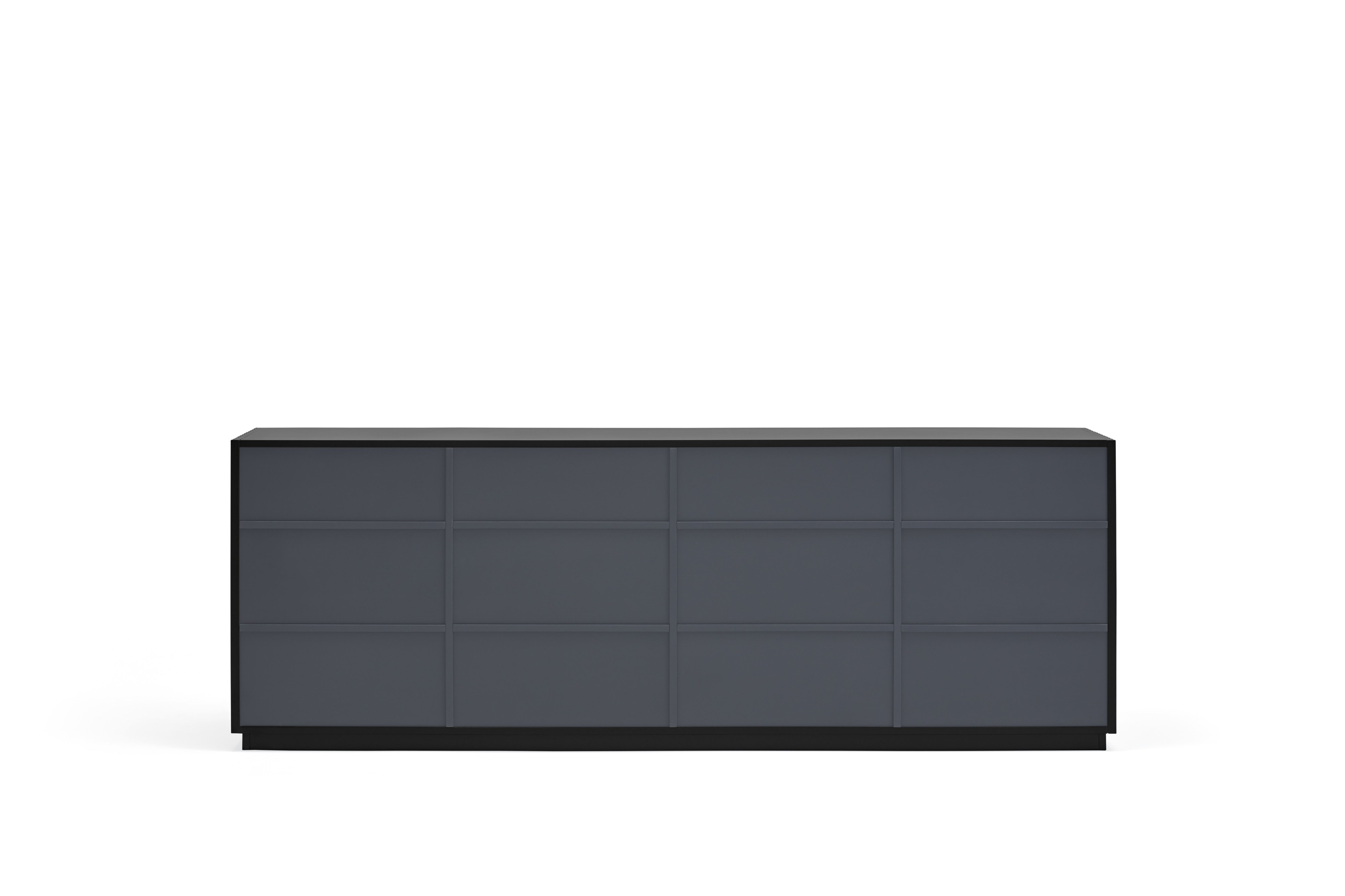 Buffet 4 portes 198x48 cm Doric de Teulat noir