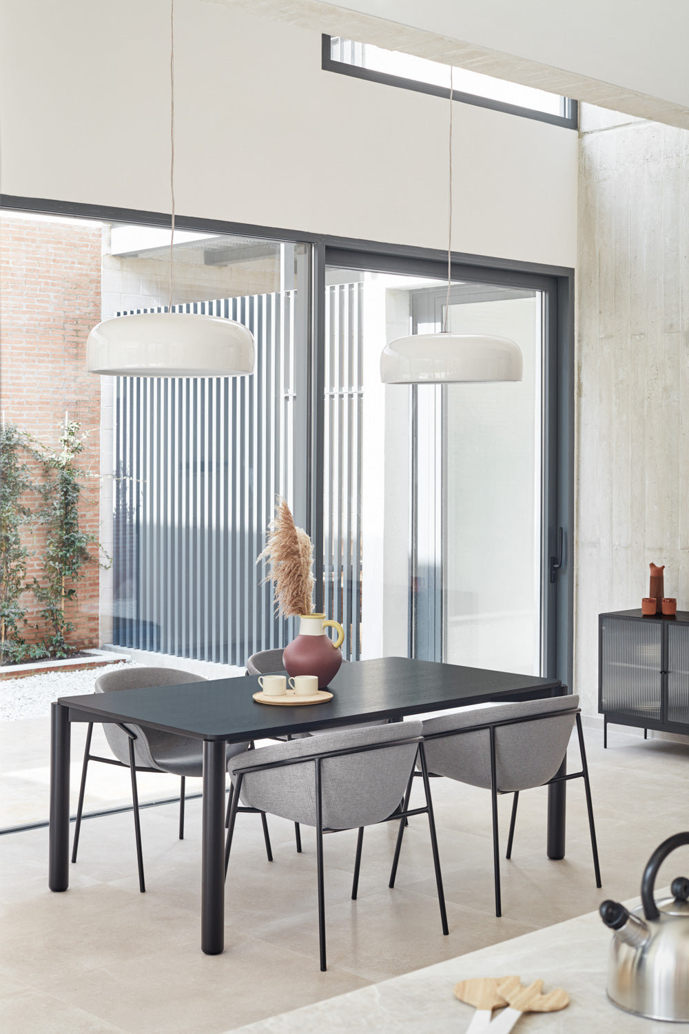 Lot de 2 chaises 66x79 h47 cm Hug gris clair en polyester