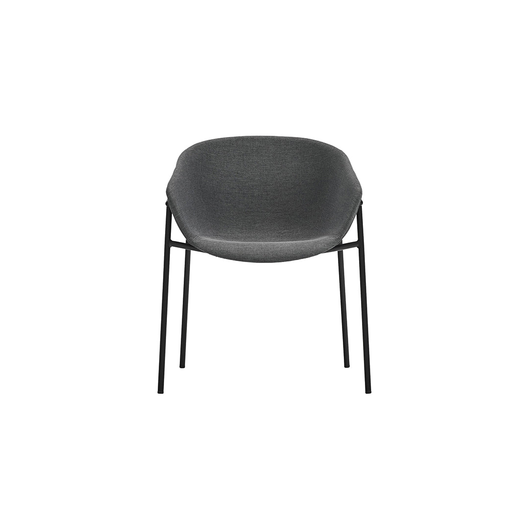 Lot de 2 chaises 66x79 h47 cm Hug gris foncé en polyester