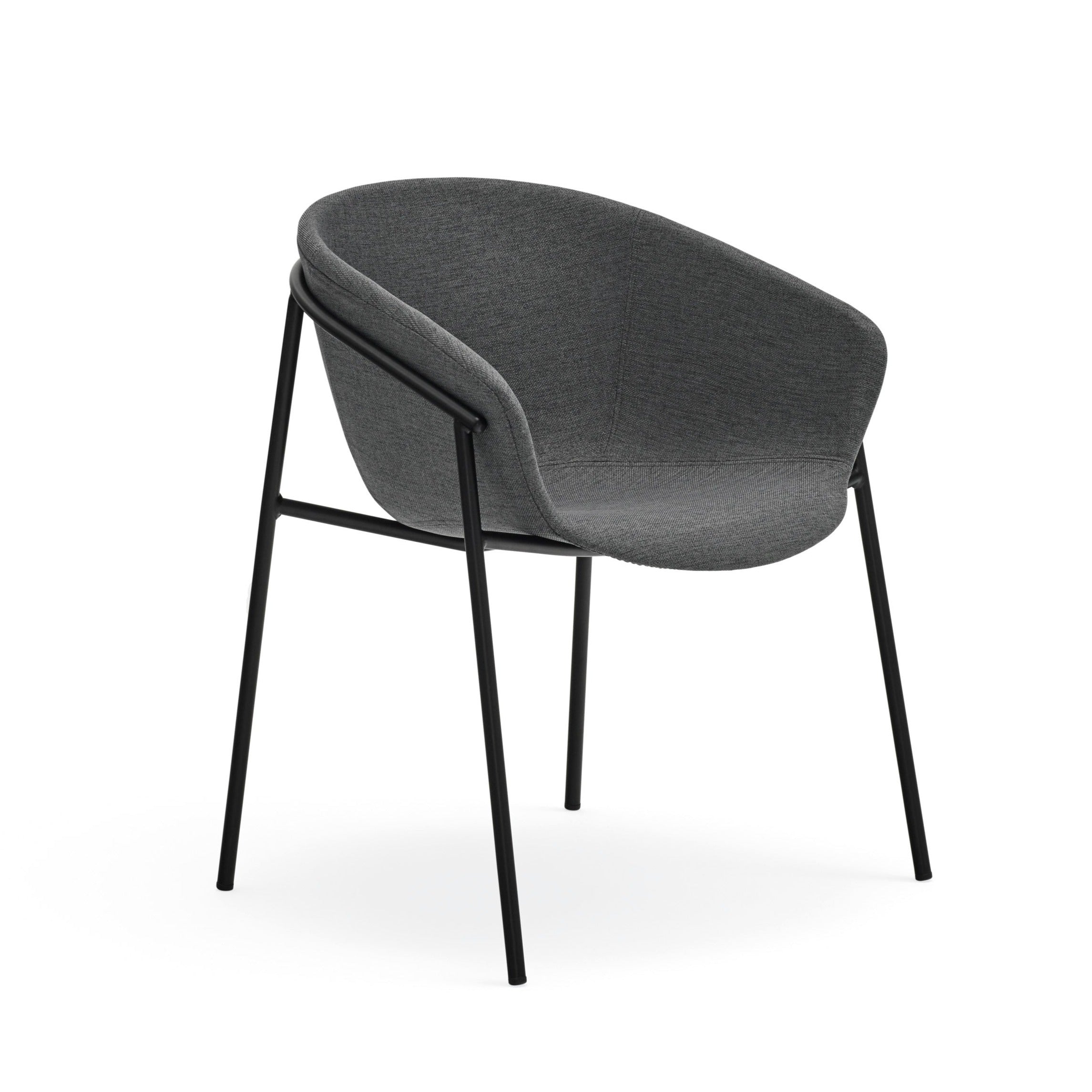 Lot de 2 chaises 66x79 h47 cm Hug gris foncé en polyester