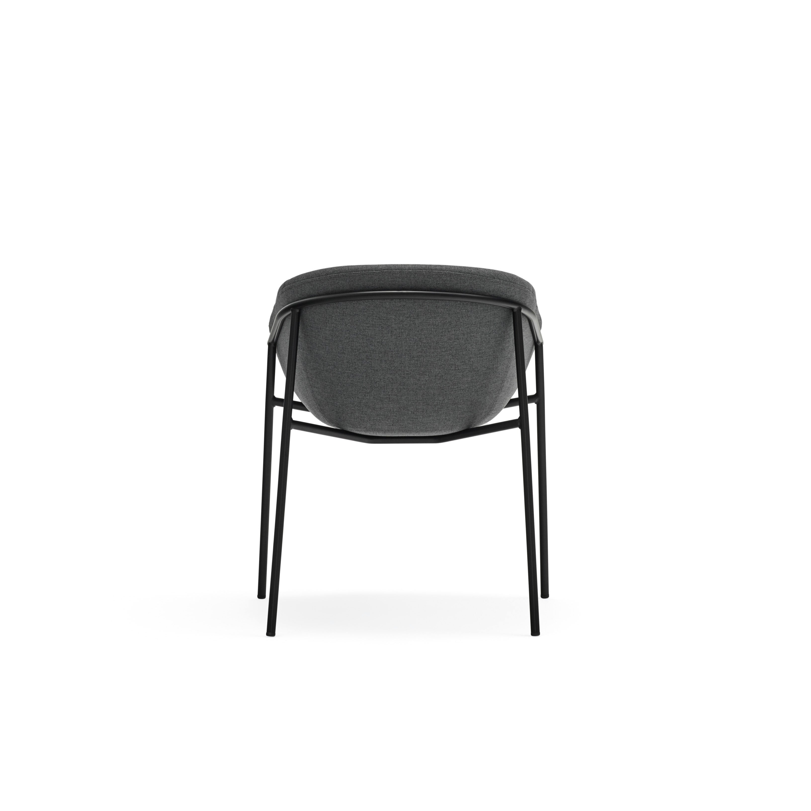 Lot de 2 chaises 66x79 h47 cm Hug gris foncé en polyester